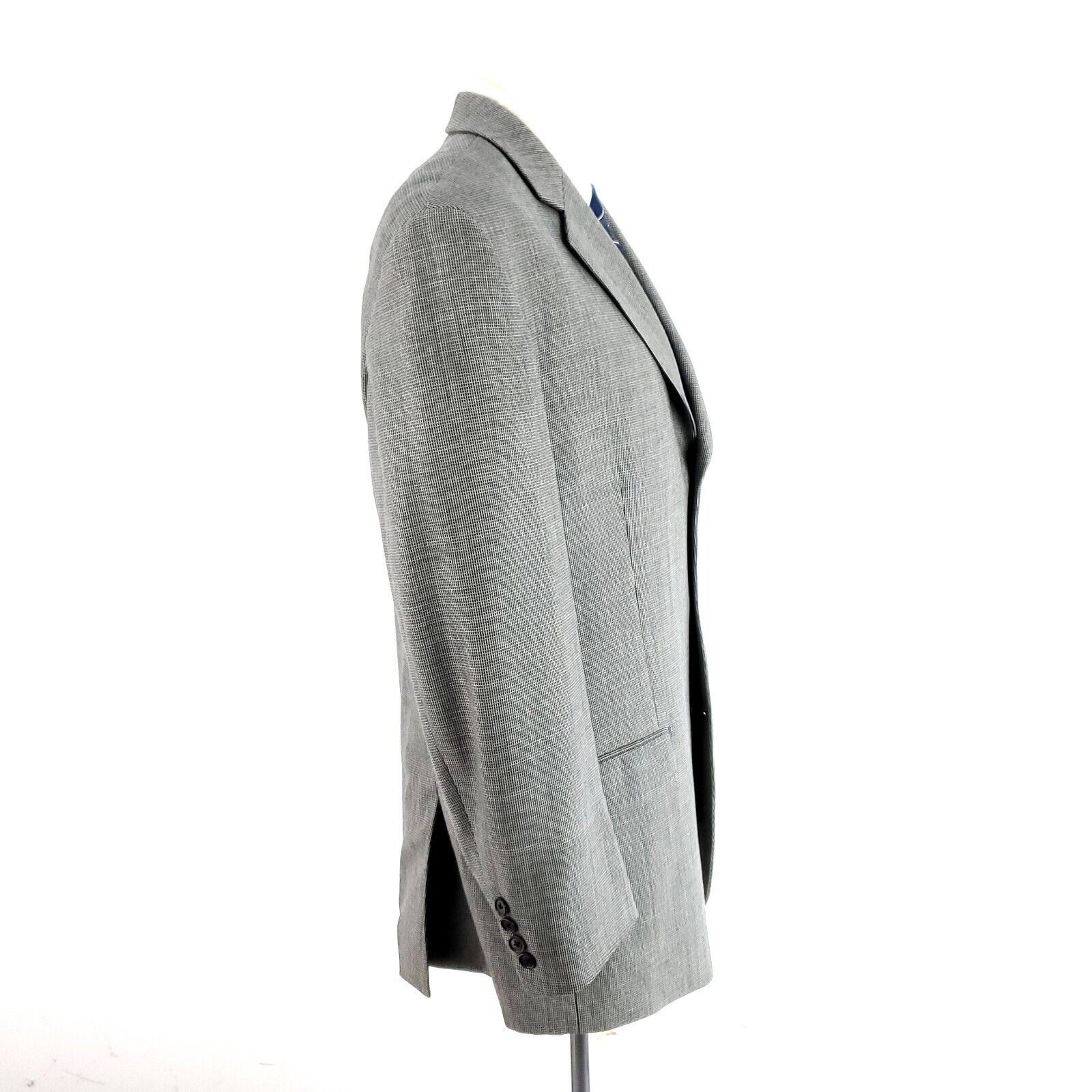 Calvin Klein Calvin Klein Heavy Wool 3 Button Sport Coat 40R Gray Check B Size 40R - 6 Thumbnail