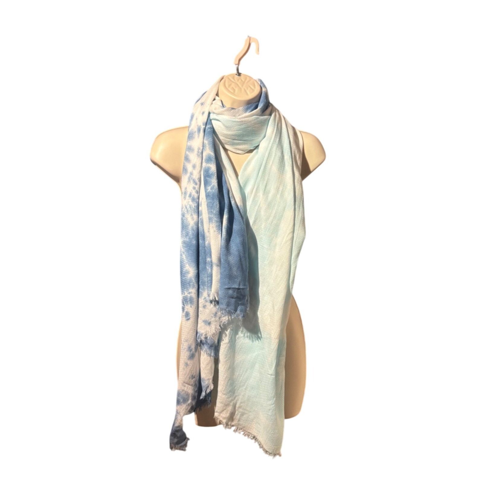 Other Steve Madden Two-Tone Tie-Dyed Scarf, OS, Blue Size ONE SIZE - 6 Thumbnail