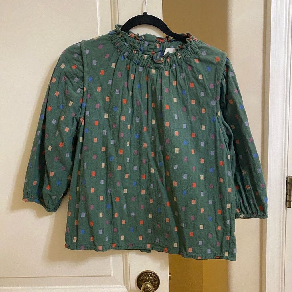 Anthropologie Anthropologie RO & DE Isabetta Button Back Green Blouse Size S / US 4 / IT 40 - 3 Thumbnail