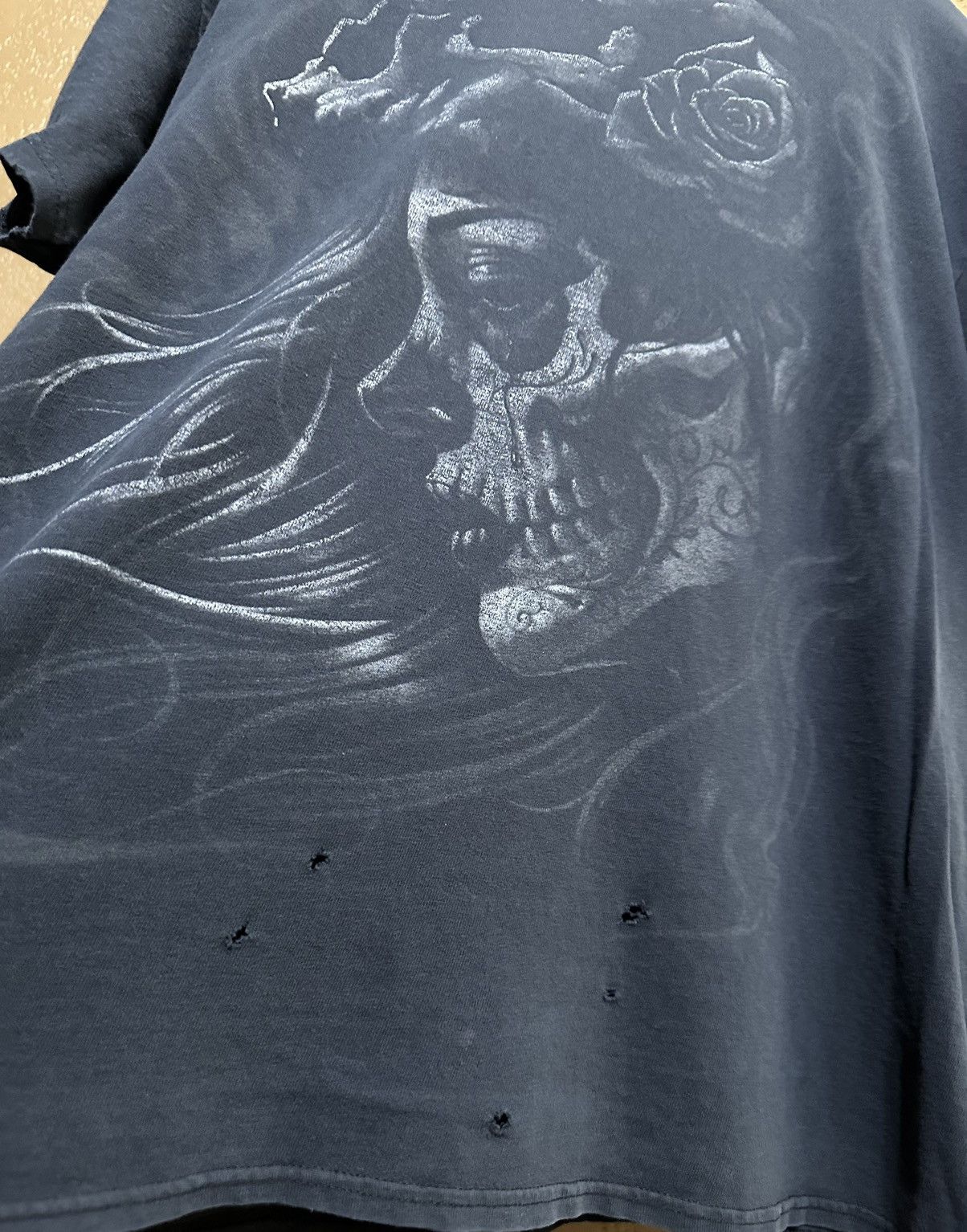 4GSELLER × Vintage 🥀 Insane Thrashed Skull Tattoo T Shirt XL 4gseller Size US XL / EU 56 / 4 - 3 Thumbnail