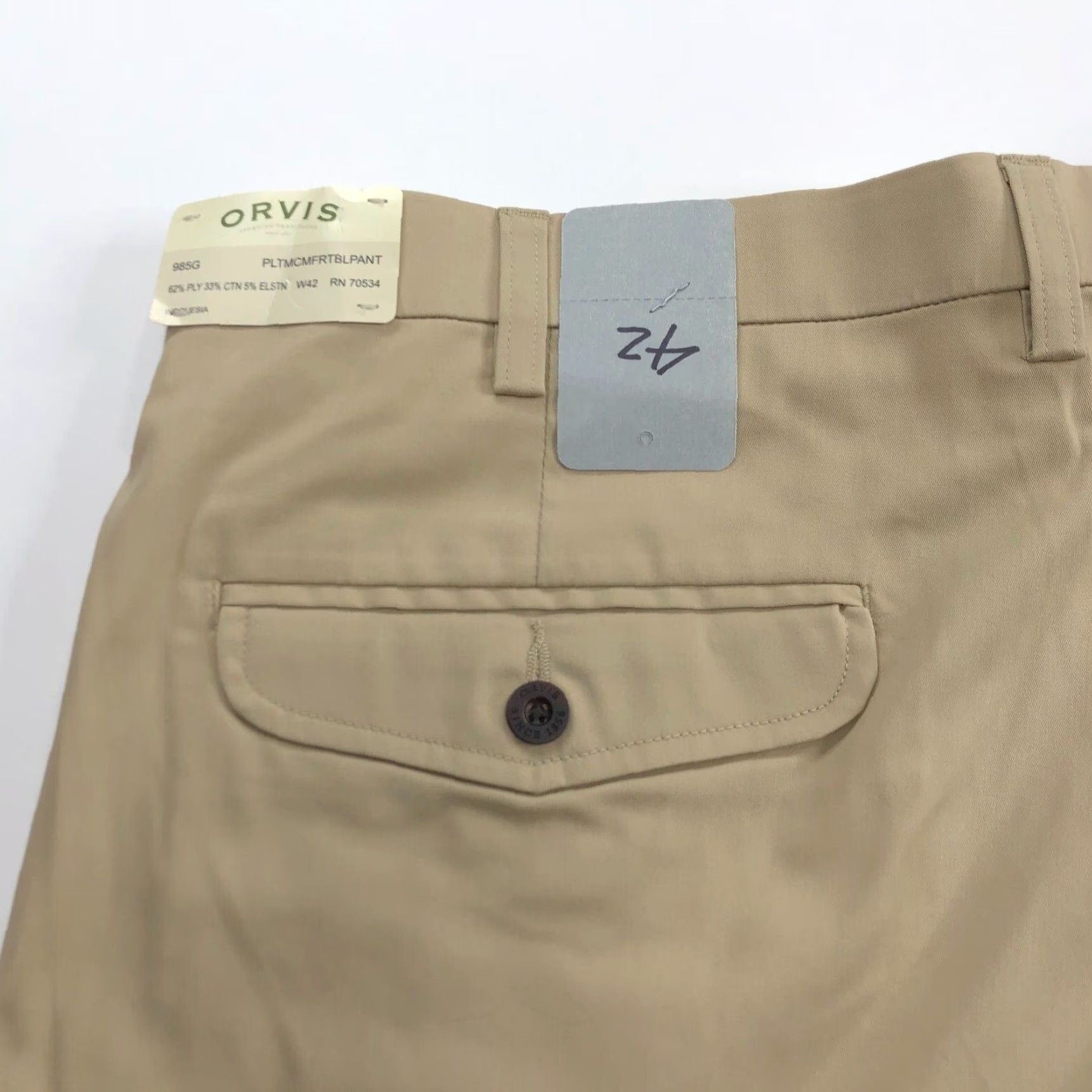Orvis Orvis Chino Dress Comfort Blend Cuff Pleat Pants Beige 42 30L NWT Regular Men Bags? (Please ignore) Size US 42 / EU 58 - 2 Thumbnail