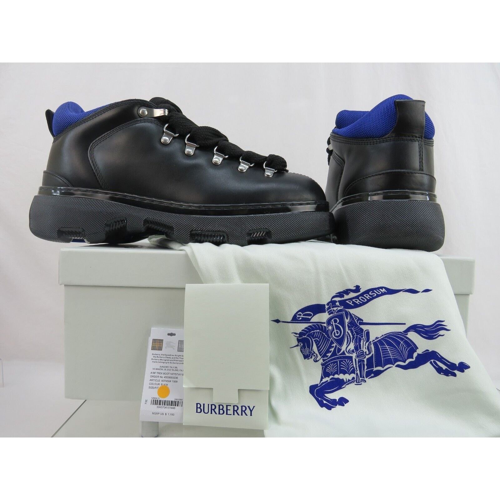 Burberry BURBERRY TREK BLACK LEATHER LACE HIKING BOOTS US 8 41 IT $1K Size US 8 / EU 41 - 6 Thumbnail