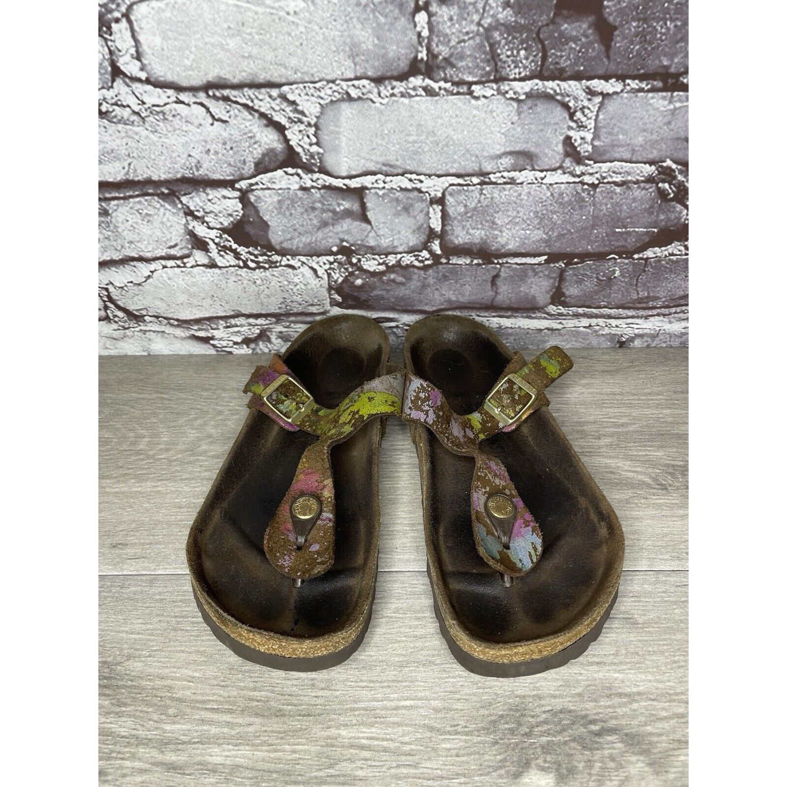 Birkenstock Birkenstock Gizeh Paint Splatter Multicolor Thong Sandals Wo Size US 8 / IT 38 - 18 Thumbnail