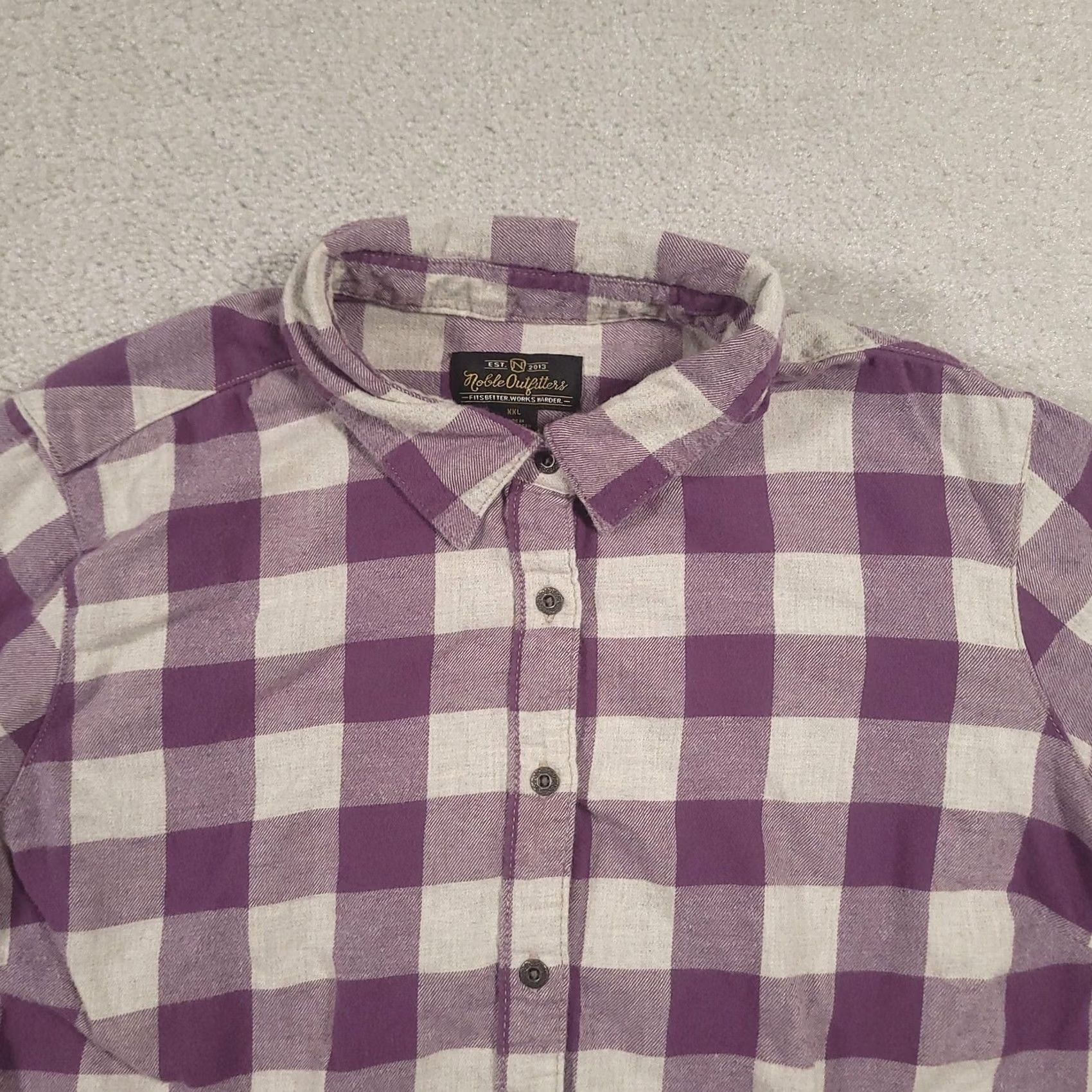 Vintage VINTAGE Noble Outfitters Shirt Womens 2XL Flannel Purple Plaid Button-Down Western Size XXL / US 16-18 / IT 52-54 - 5 Thumbnail