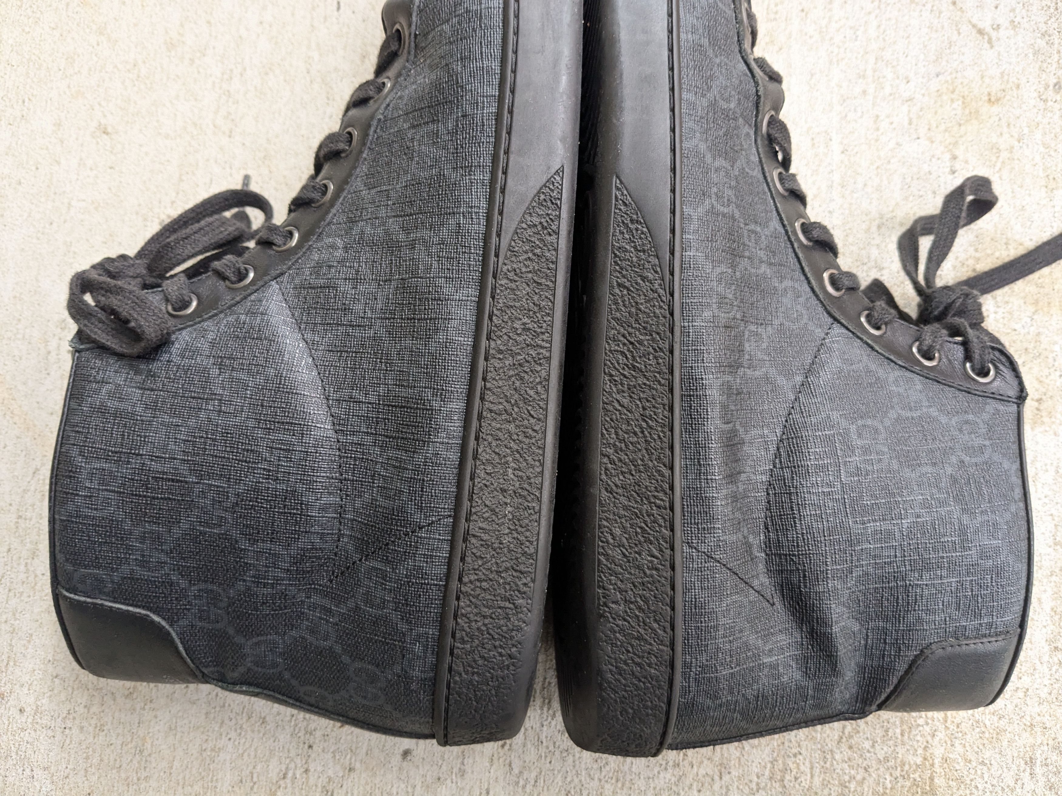 Gucci Gucci Sneakers Black Monogram High 10 Leather Canvas Size US 10 / EU 43 - 6 Thumbnail