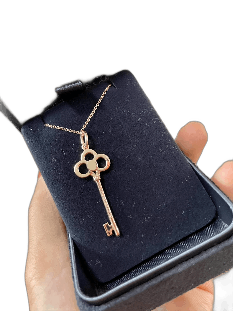 Tiffany & Co. Tiffany Rose Gold Key Necklace with Box Size ONE SIZE - 1 Thumbnail