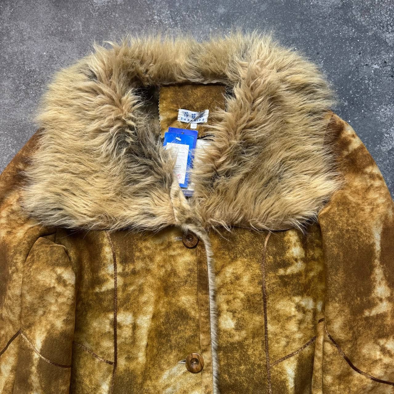 Japanese Brand × Vintage Japanese Vintage Faded/Washed Y2K Faux Fur Sheepskin Coat Size L / US 10 / IT 46 - 7 Thumbnail