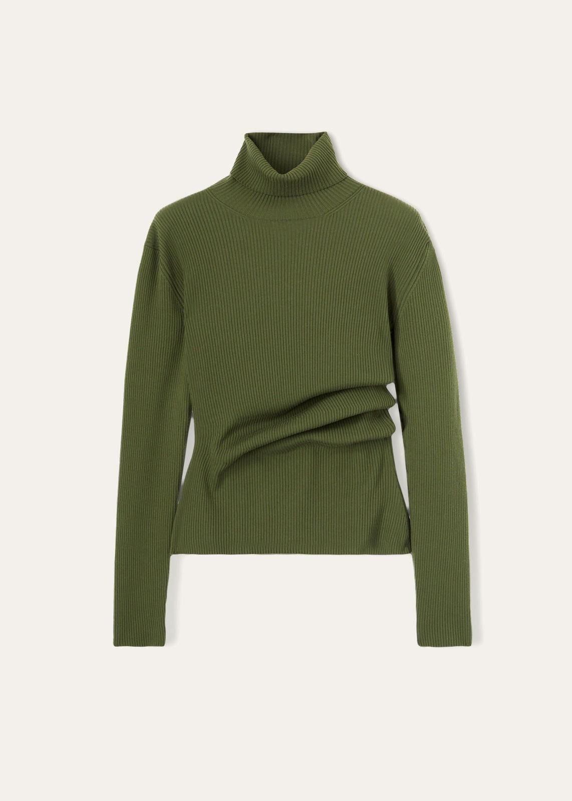Loro Piana o1srvl11e0824 Diavolezza Turtleneck Sweater in Olive Green Size XS / US 0-2 / IT 36-38 - 1 Thumbnail