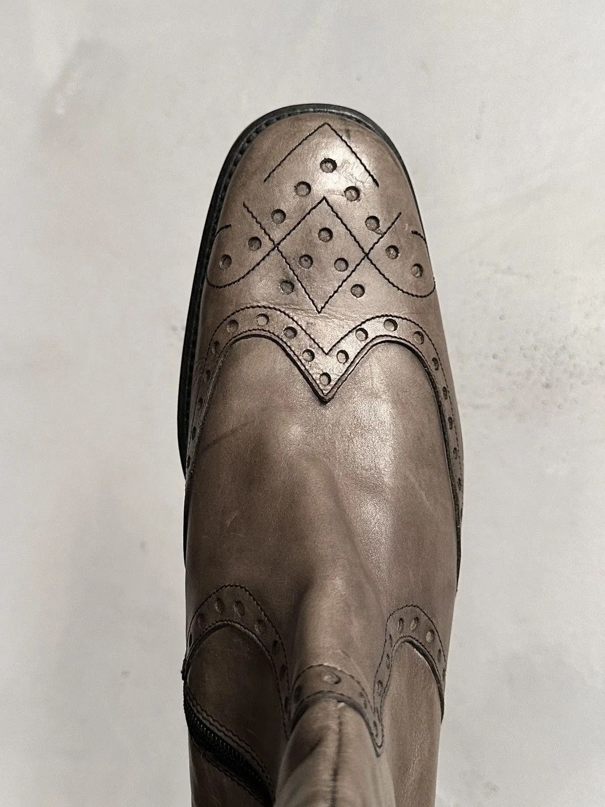 COWBOYS Leather brown chelsea MILITARY boots western Italy