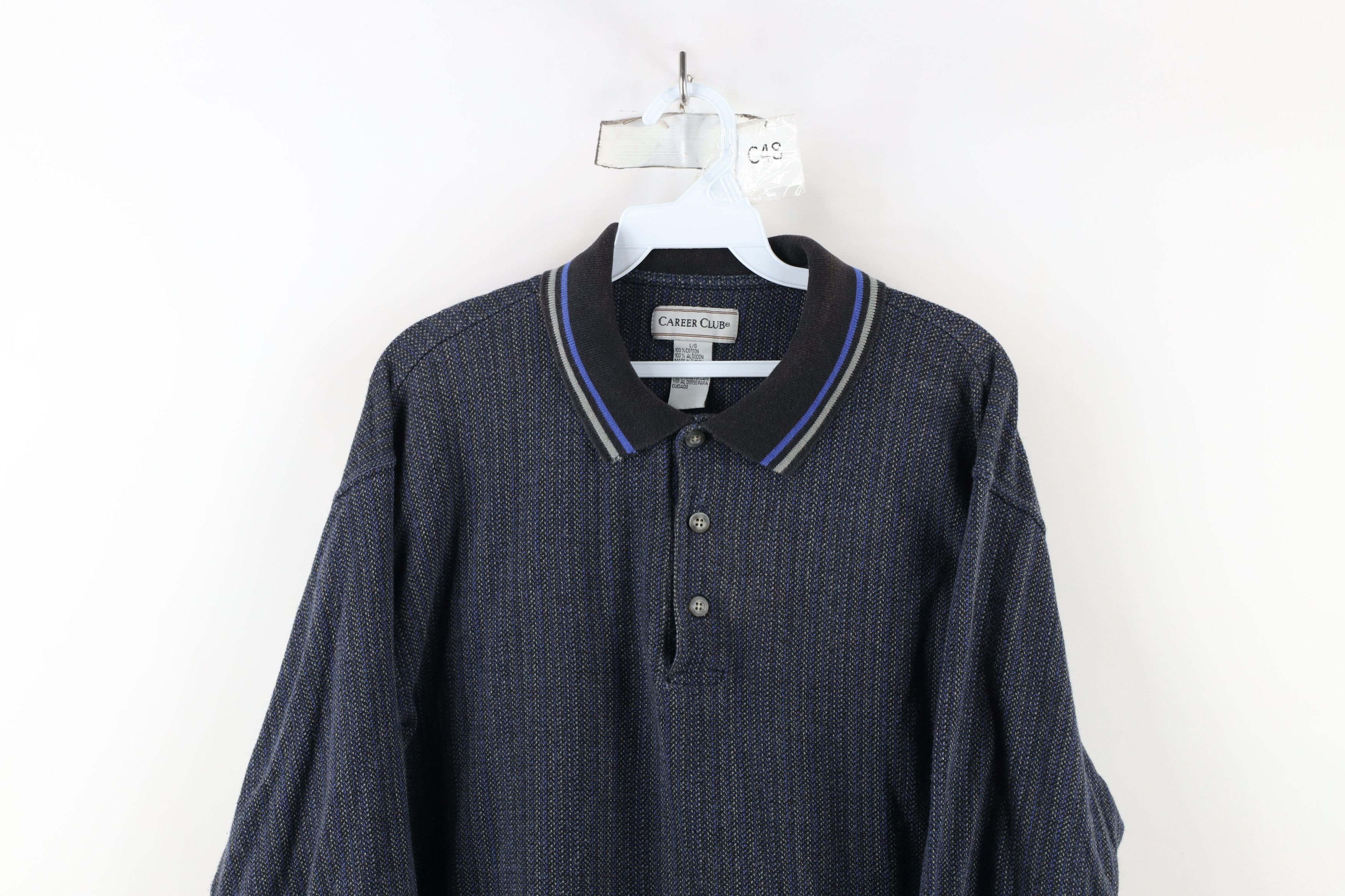 Vintage Vintage 90s Streetwear Striped Knit Long Sleeve Rugby Polo Size US L / EU 52-54 / 3 - 2 Thumbnail