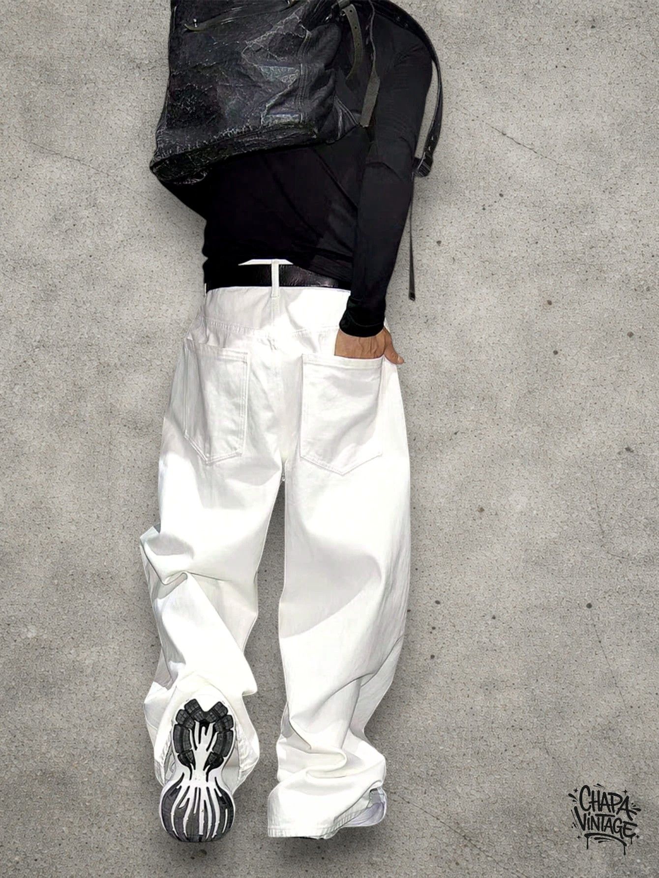 Vintage White Loose fit jeans Size US 34 / EU 50 - 2 Thumbnail