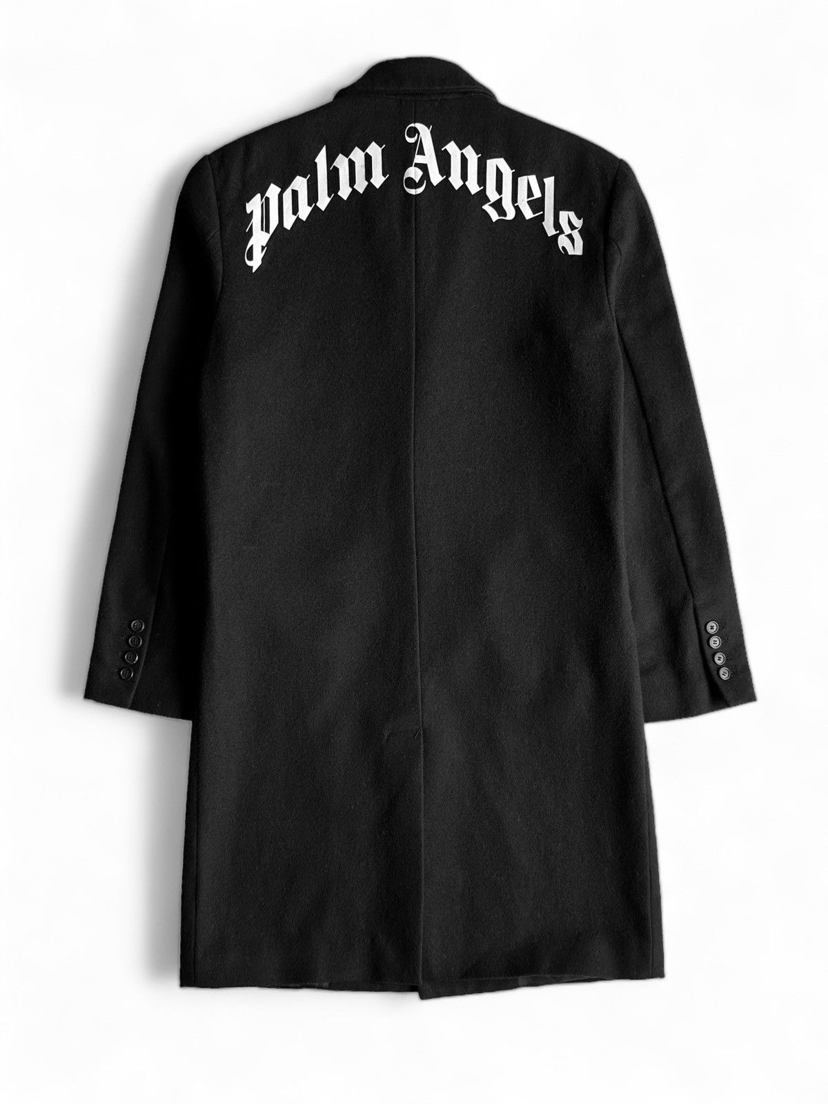 Palm Angels Palm Angels Classic Black Wool Logo Coat (S) Size US S / EU 44-46 / 1 - 3 Thumbnail
