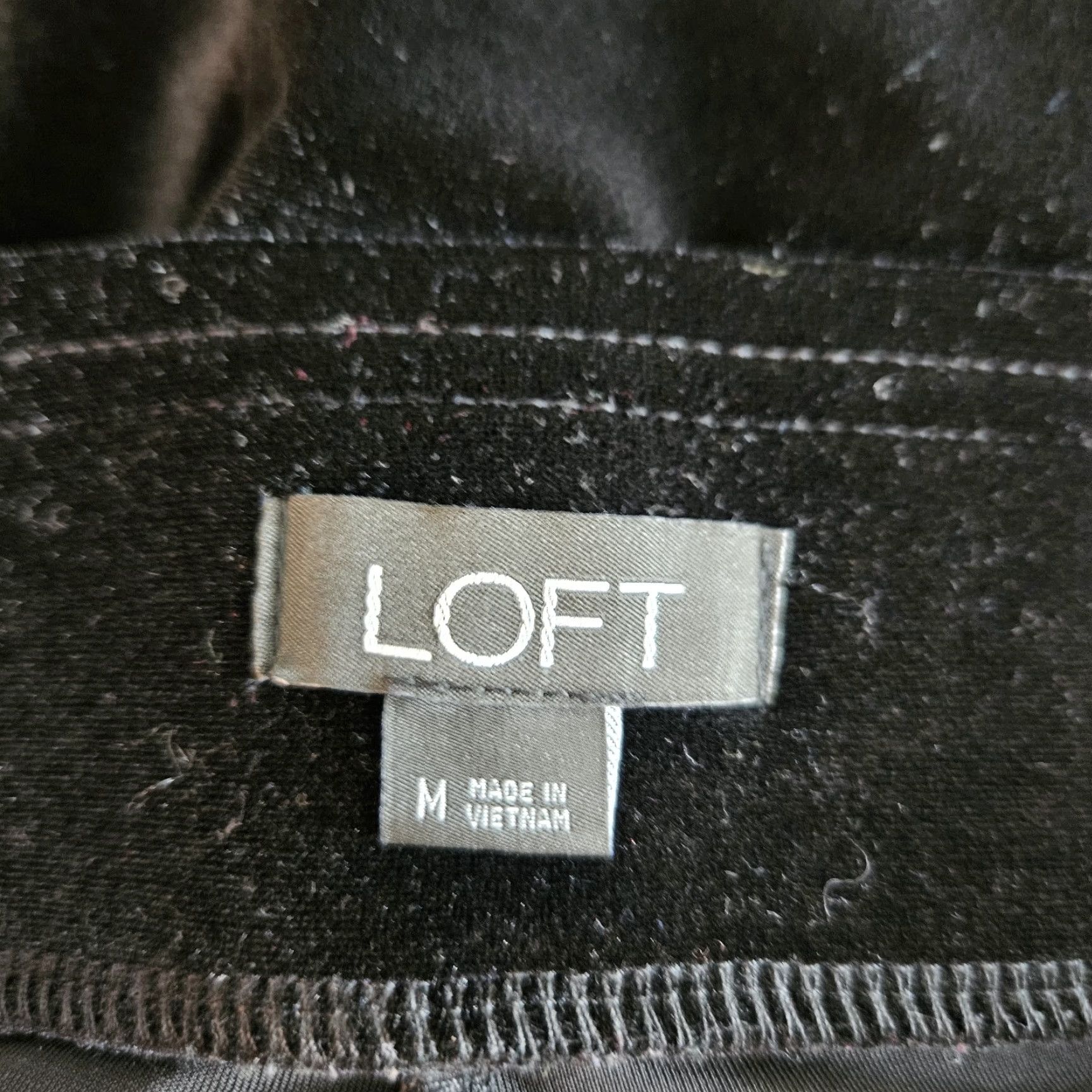 Loft Ann Taylor LOFT Womens Velvet Ankle Leggings Sz Medium Black Pull On Mid Rise Size 32" / US 10 / IT 46 - 6 Thumbnail