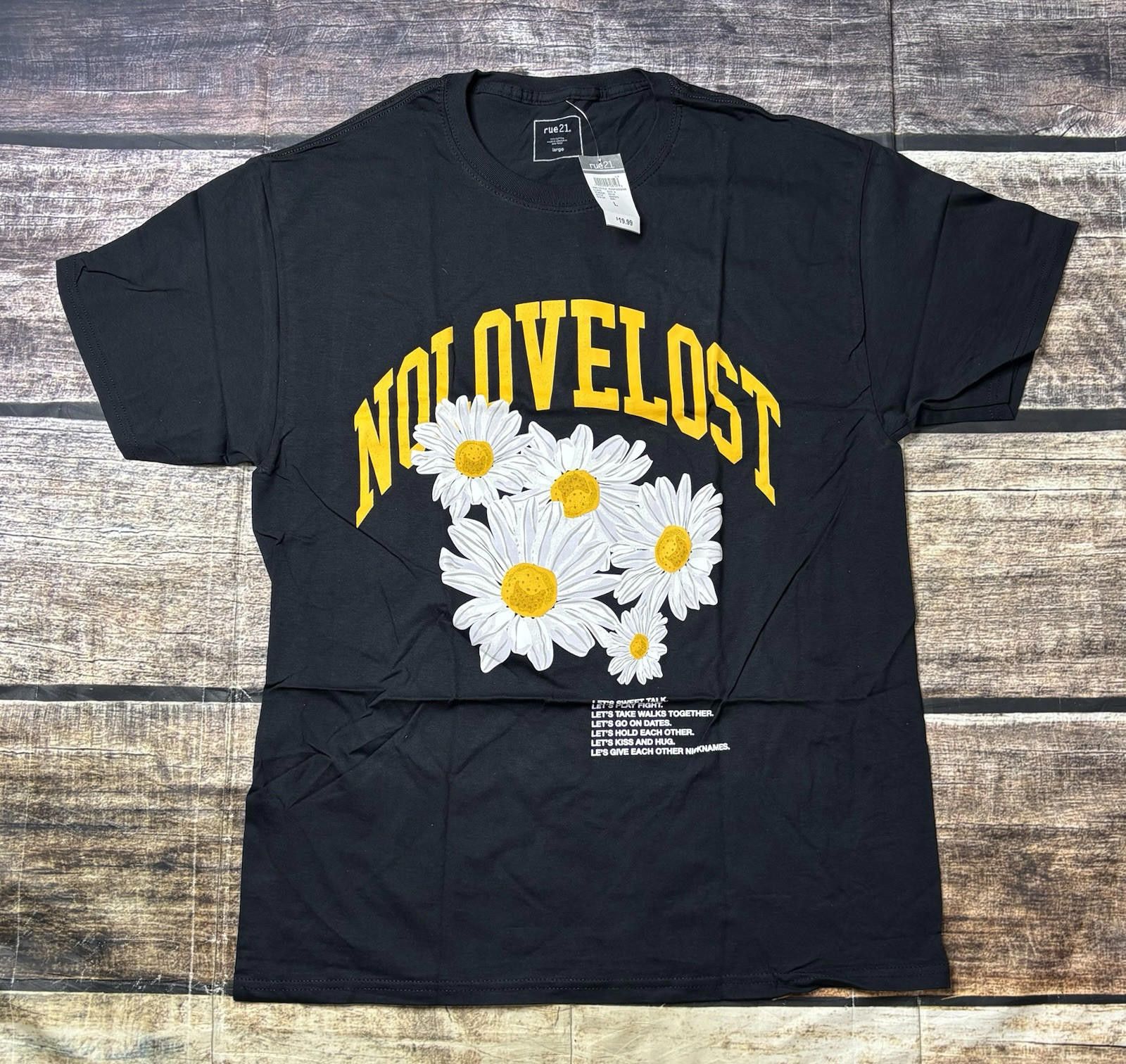 rue21 Rue 21 T-Shirt Men's Large No Love Lost Flowers Cotton Size US L / EU 52-54 / 3 - 1 Thumbnail