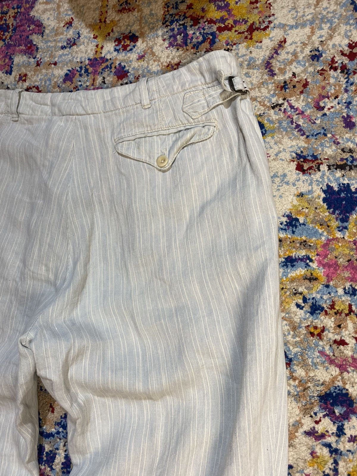 80s VINTAGE POLO RALPH LAUREN SIDE CINCH LINEN PANTS W34