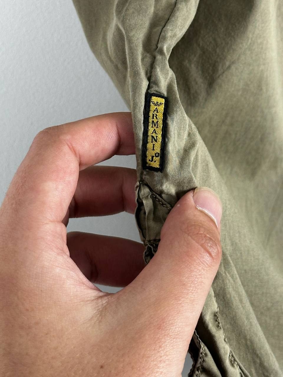 Armani × Vintage Vintage Armani Jeans Military Garment Dyed Polo T Shirt Size US L / EU 52-54 / 3 - 10 Thumbnail