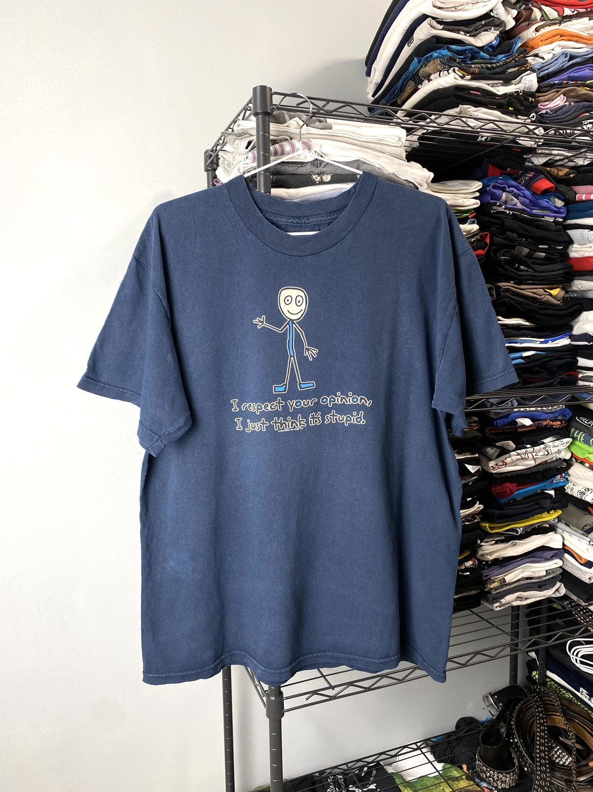 Vintage Y2K 00’s Vintage Respect Your Opinion, it’s Stupid T Shirt Size US L / EU 52-54 / 3 - 1 Thumbnail