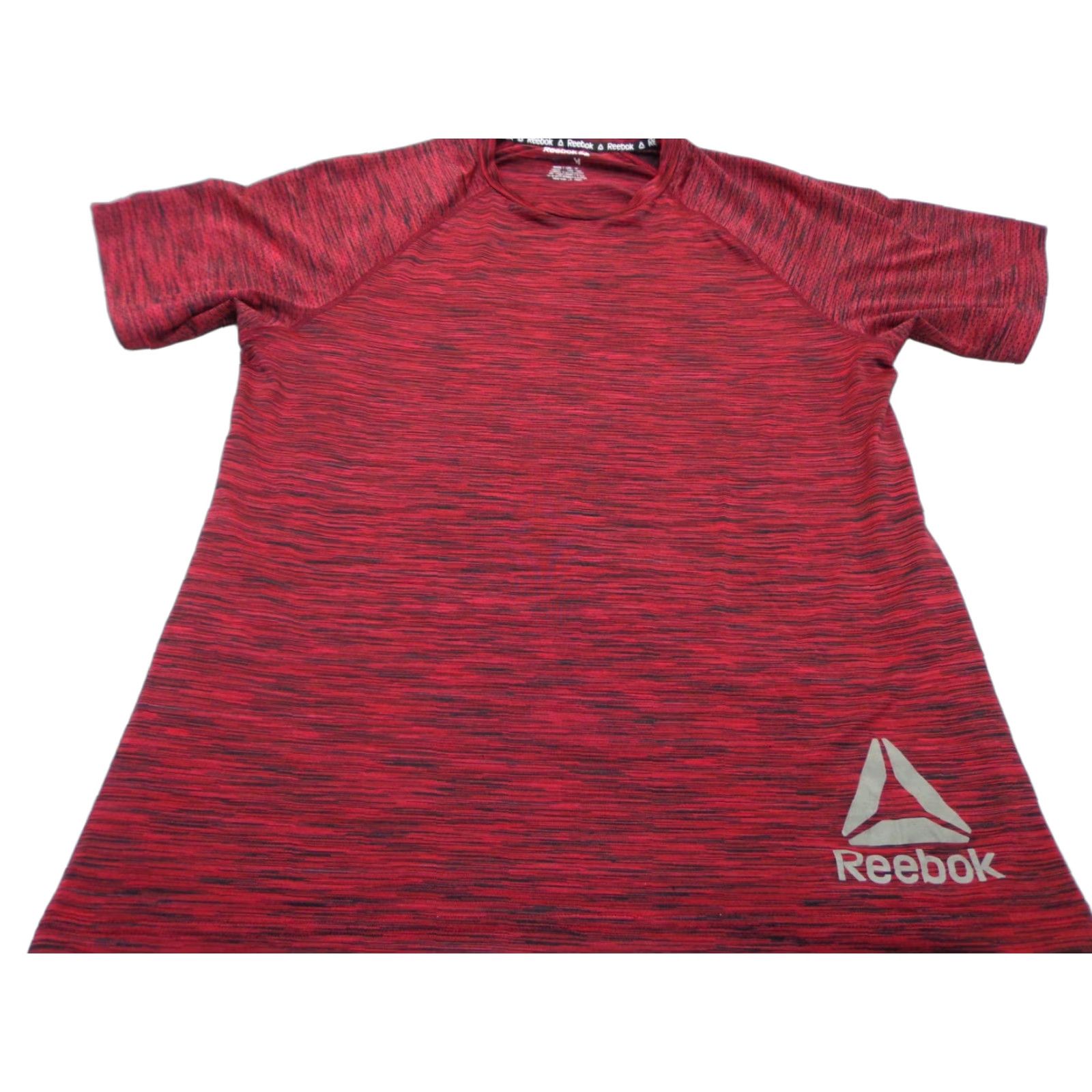Reebok Reebok T Shirt Burgundy Black Marbled Size Medium Mens Regular Crew Neck Short Sleeve Activewear Logo Pattern Solid - 1 Size US M / EU 48-50 / 2 - 1 Thumbnail