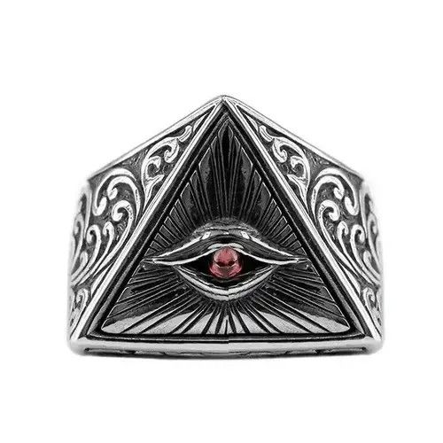 Jewelry × Vintage 925 Sterling Silver Devil Eye Ring Size ONE SIZE - 3 Thumbnail