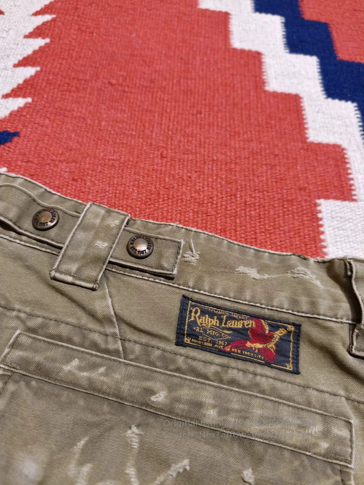 Ralph Lauren Blue Label Ralph Lauren RRL Waxed Cargo Shorts. Size US 33 - 9 Thumbnail