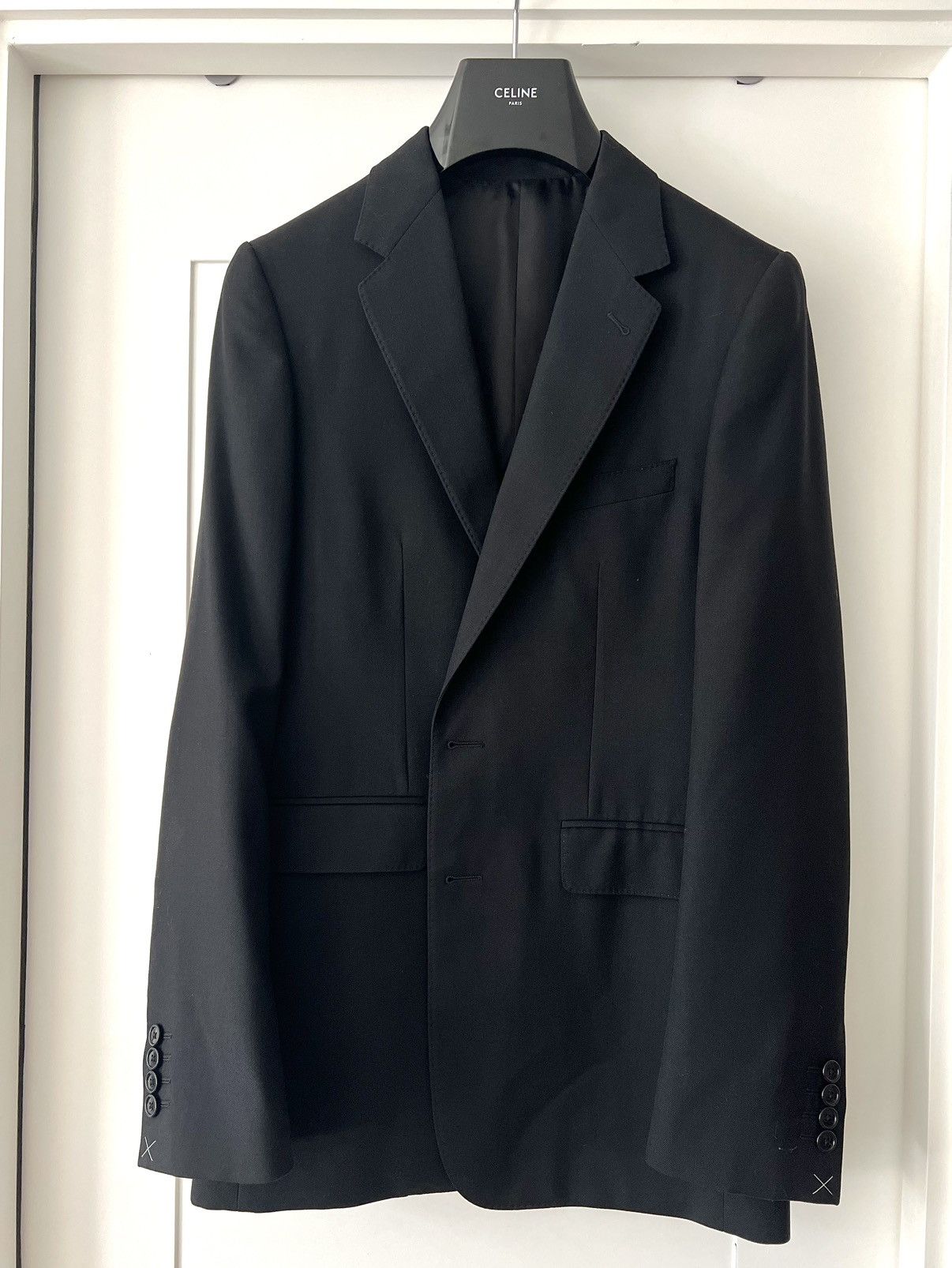 Celine × Hedi Slimane Classic 2 Buttons Gabardine Wool Jacket sz52 Size 48S - 1 Thumbnail