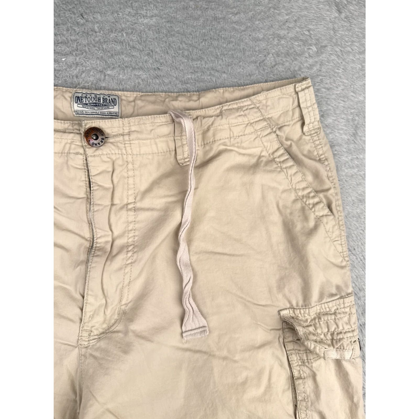 J Brand Urban Pipeline Shorts Mens 38 Beige Cargo Drawstring 100% Cotton Canvas Casual Size US 38 / EU 54 - 5 Thumbnail