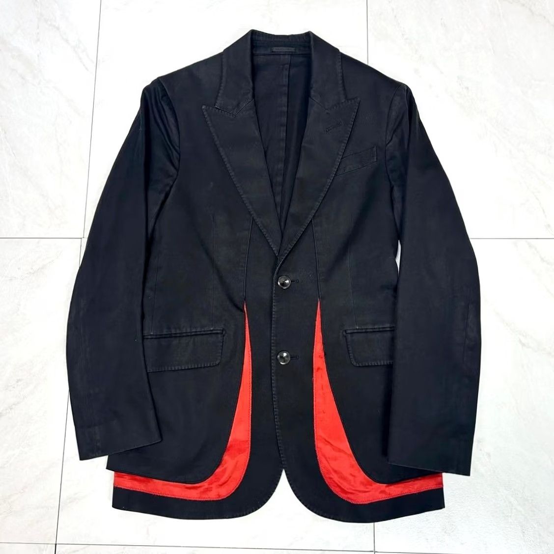 Alexander McQueen Alexander McQueen Bicolor Tailored Jacket Black Red Cotton Size 44 Mens Size US S / EU 44-46 / 1 - 2 Thumbnail