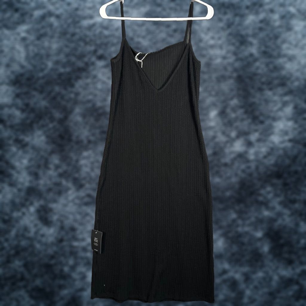 Vintage VINTAGE NA-KD Womens XS Black Knit Maxi Dress Polyester Blend Maxi Dress XS Black Womens Size XS / US 0-2 / IT 36-38 - 1 Thumbnail