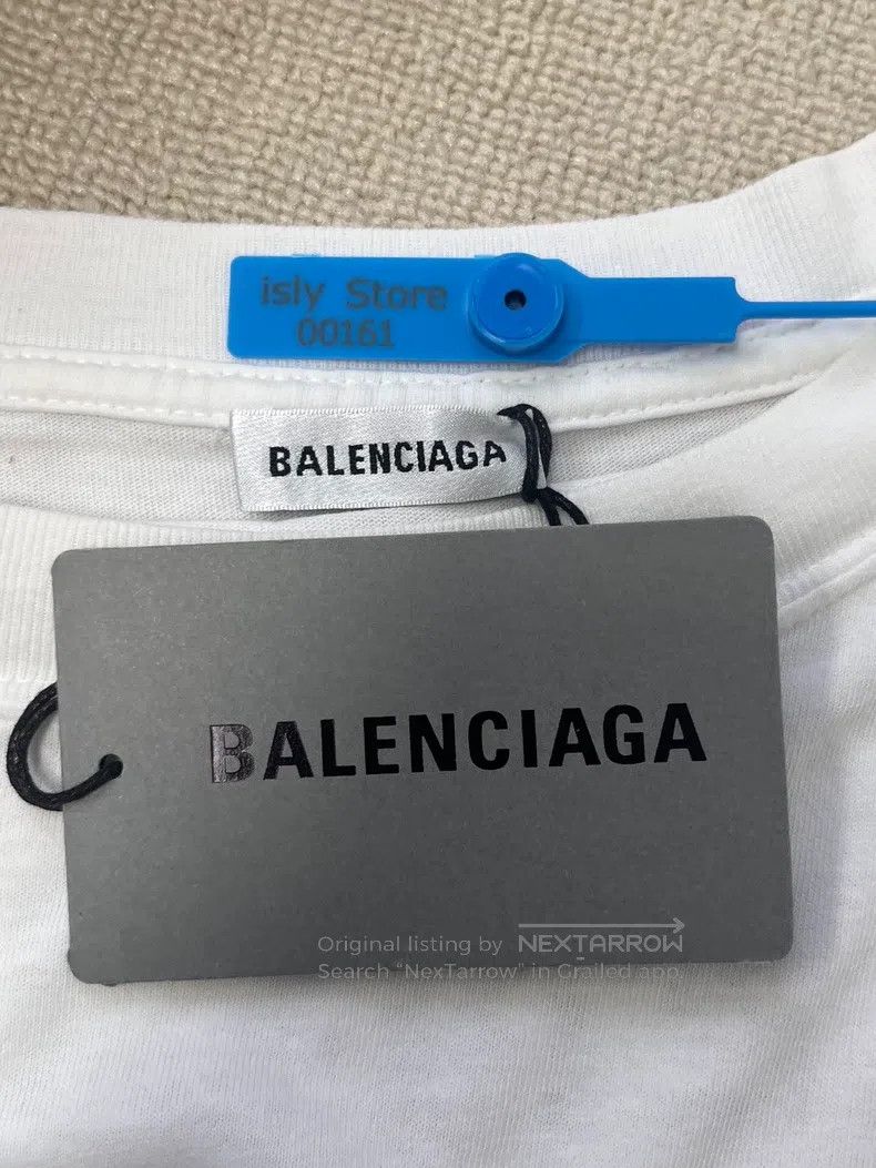 Balenciaga Balenciaga White New Logo Back Letter Short Sleeve Size US M / EU 48-50 / 2 - 6 Thumbnail