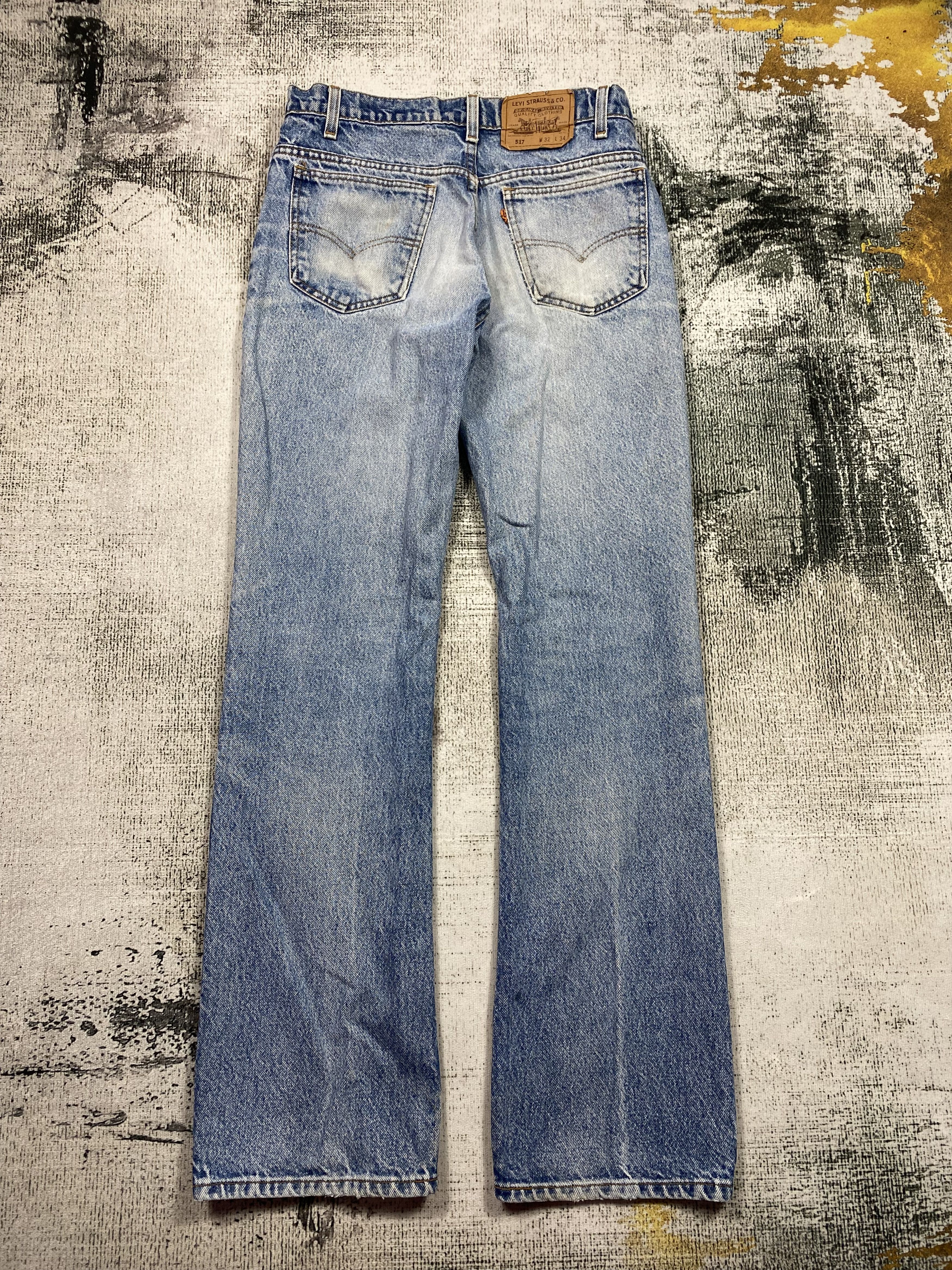 Levi's RARE🔥Levis 517 Jeans Bootcut Blue Distressed Orange Tab Size US 31 - 10 Thumbnail