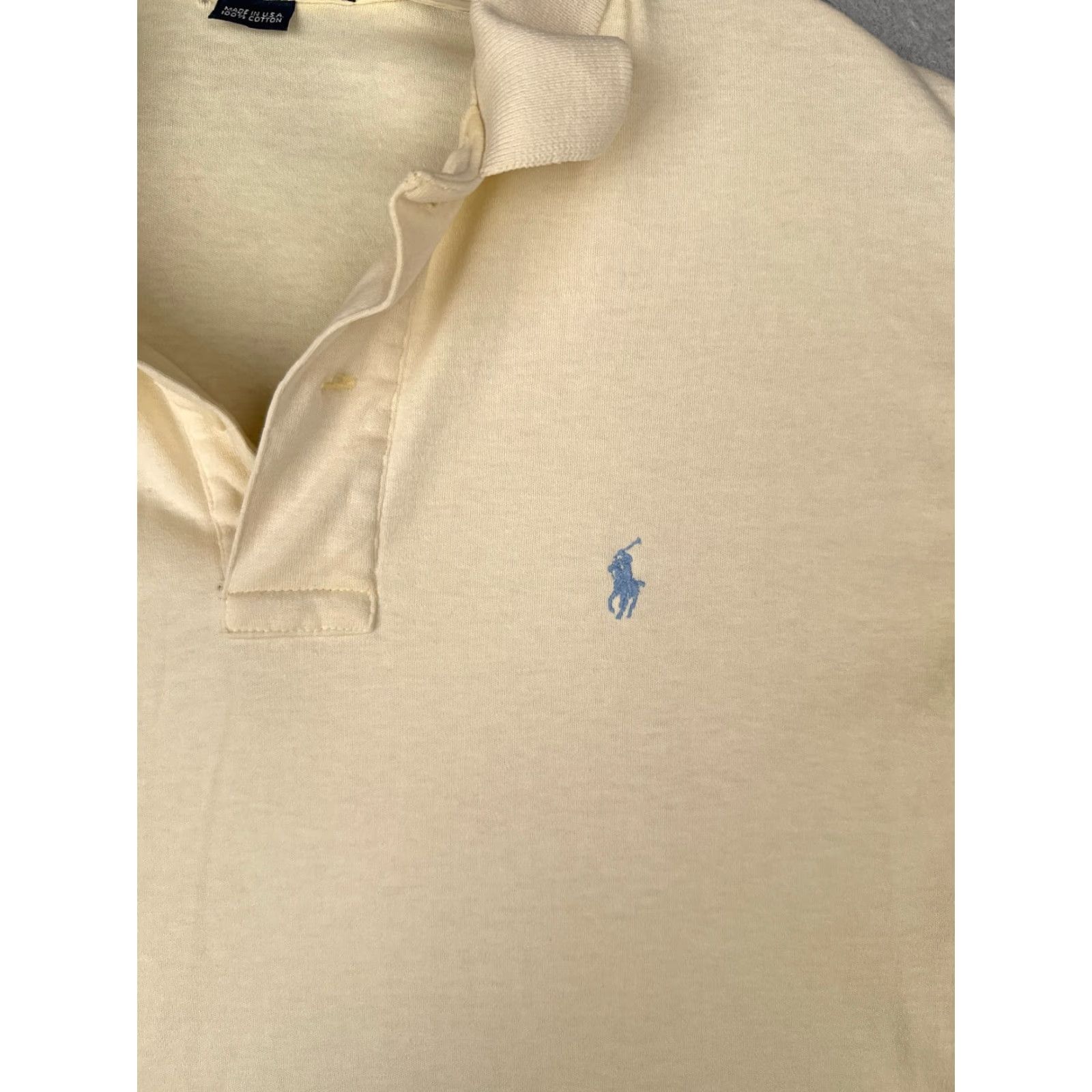 Ralph Lauren VINTAGE Ralph Lauren Polo Shirt Men Large Yellow 100% Cotton Made USA Polo Shirt Mens L Yellow 100% Cotton Polo Ralph Lauren Golf Shirt Vintage Size US L / EU 52-54 / 3 - 6 Thumbnail