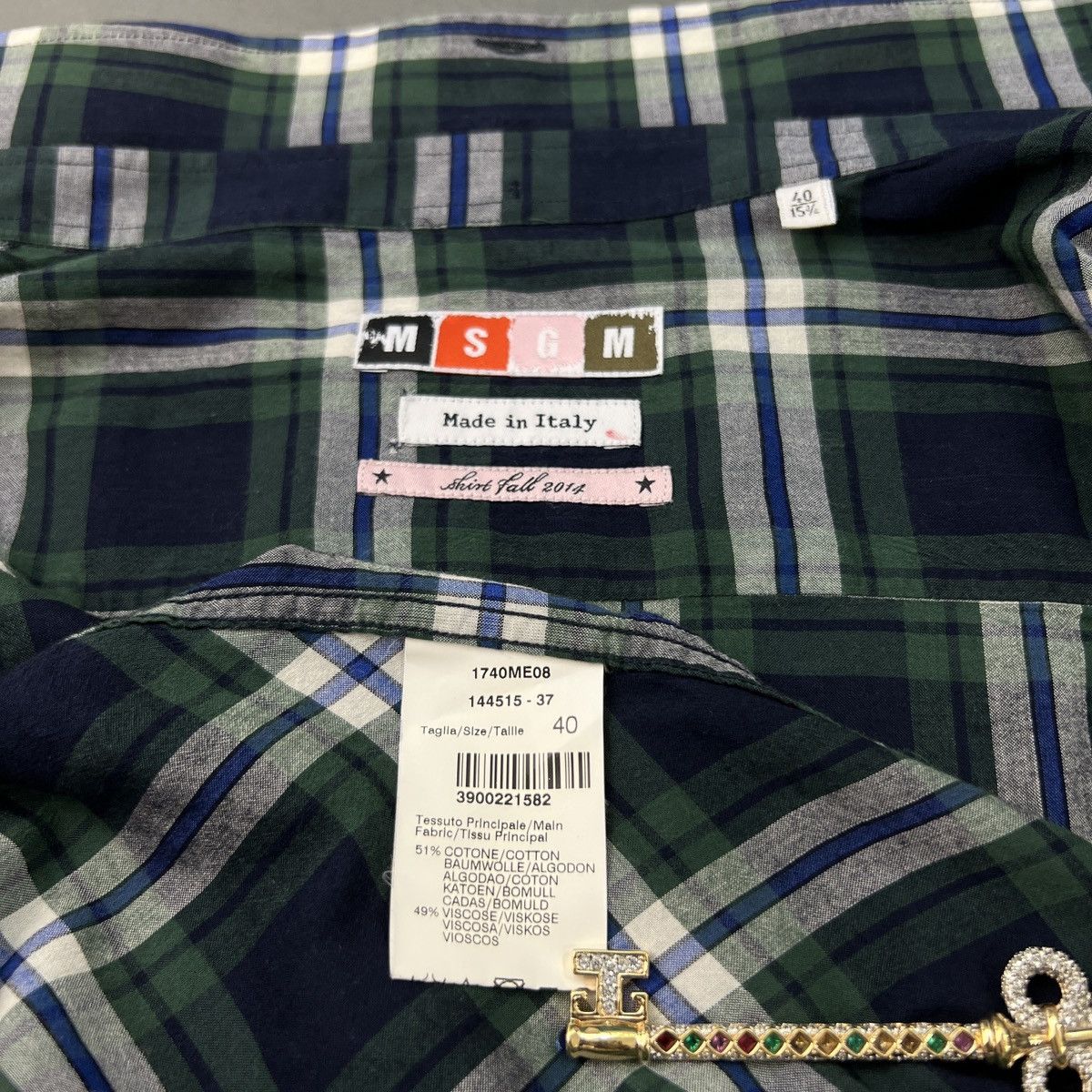 MSGM MSGM Viscose Tartan Shirt Made in Italy Size US M / EU 48-50 / 2 - 9 Thumbnail