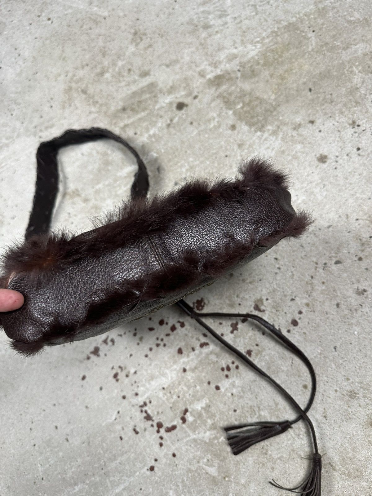 Japanese Brand Vintage Y2K Brown Butterfly Faux Fur Avant Garde Bag Size ONE SIZE - 8 Thumbnail