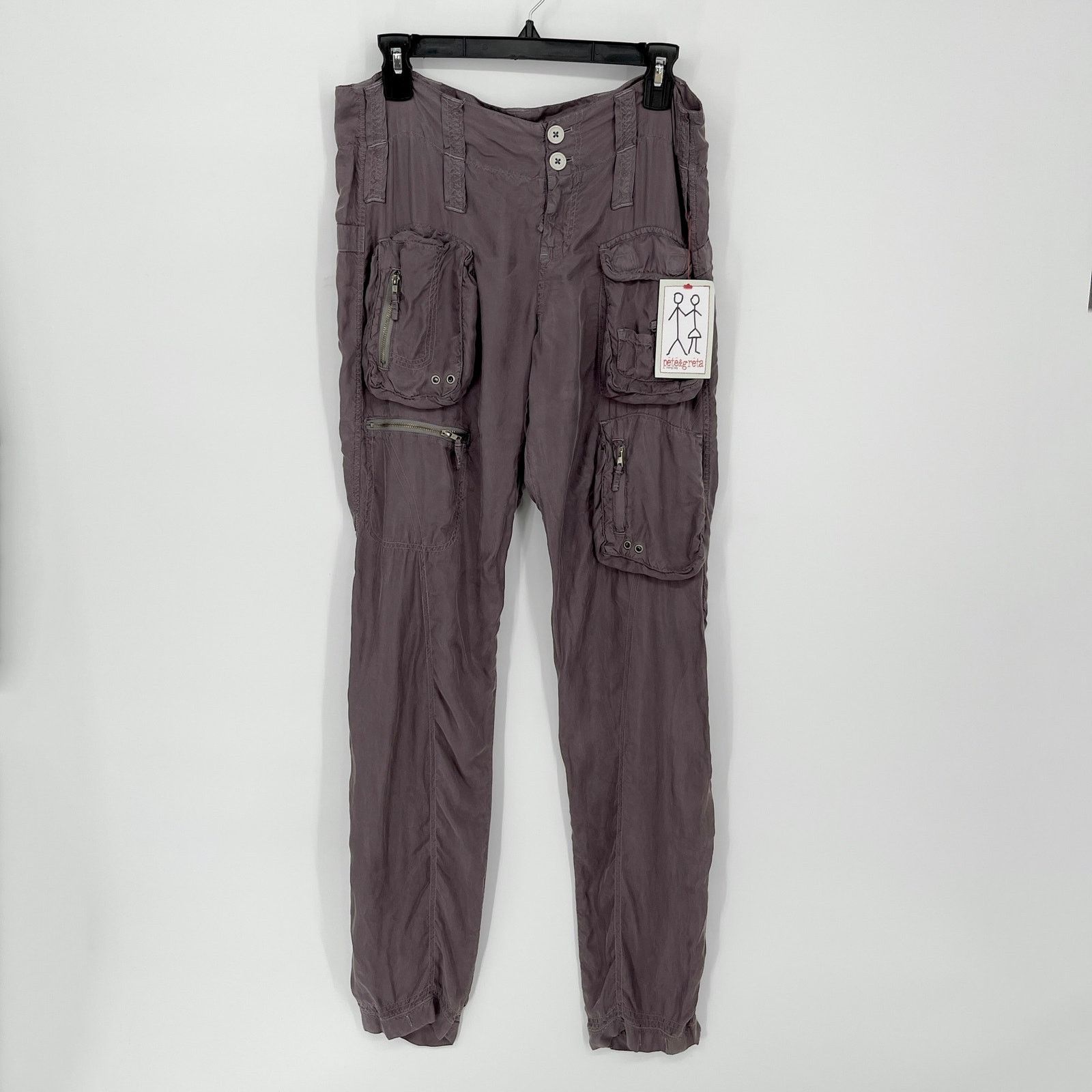 Pete & Greta By Johnny Was Y2K Cargo Pants NEW Size 2 Gray
