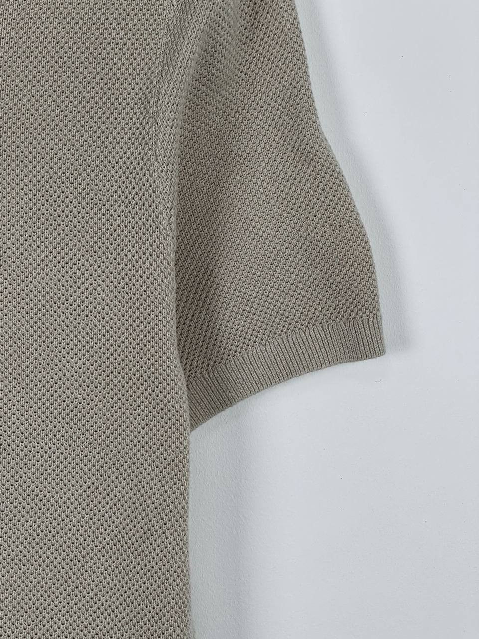 Reiss Reiss OE Colin Tan Textured Polo Button Shirt Size US L / EU 52-54 / 3 - 6 Thumbnail