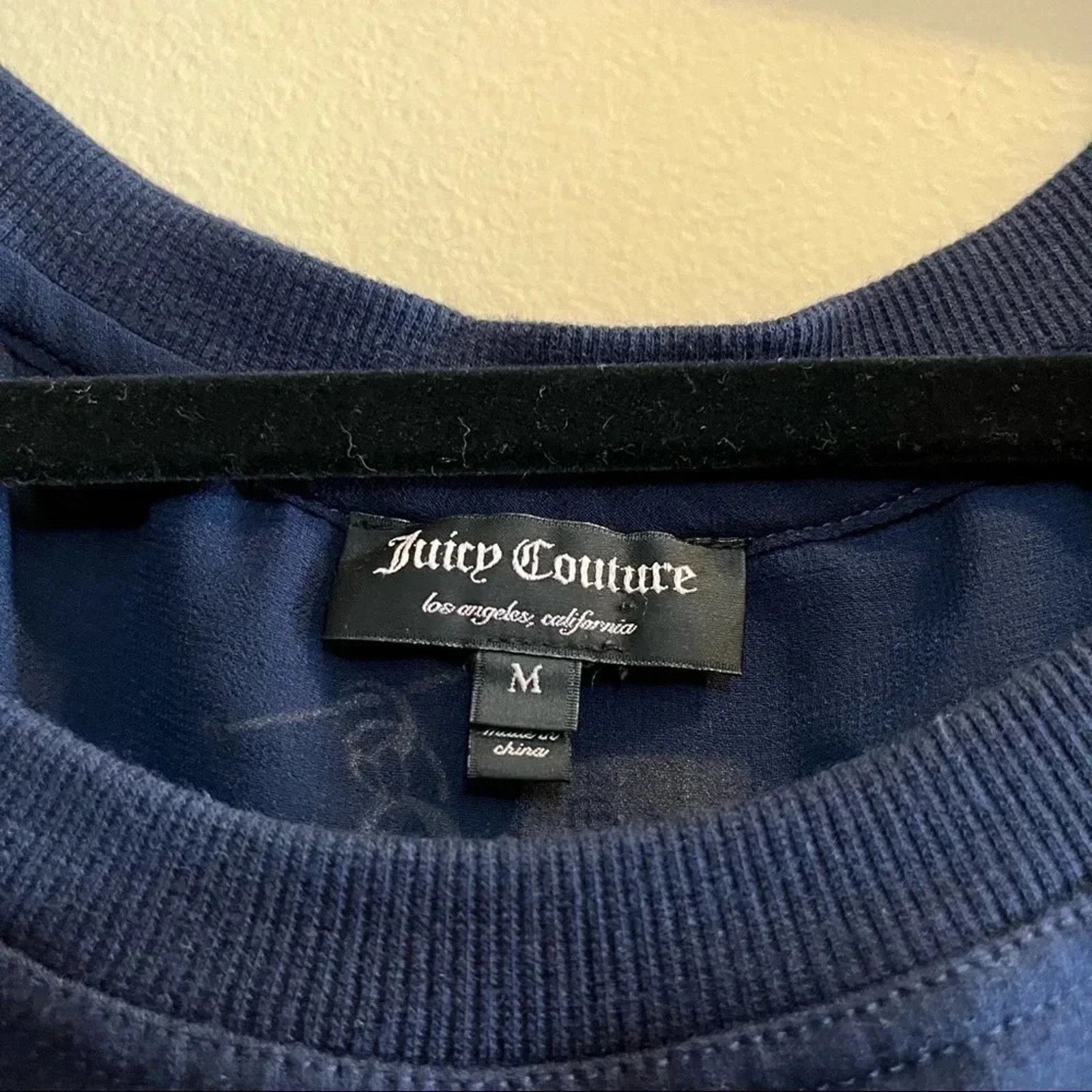 Juicy Couture Juicy Couture Navy Sheer Back Chains Long Sleeve Sweatshirt Size M / US 6-8 / IT 42-44 - 3 Thumbnail