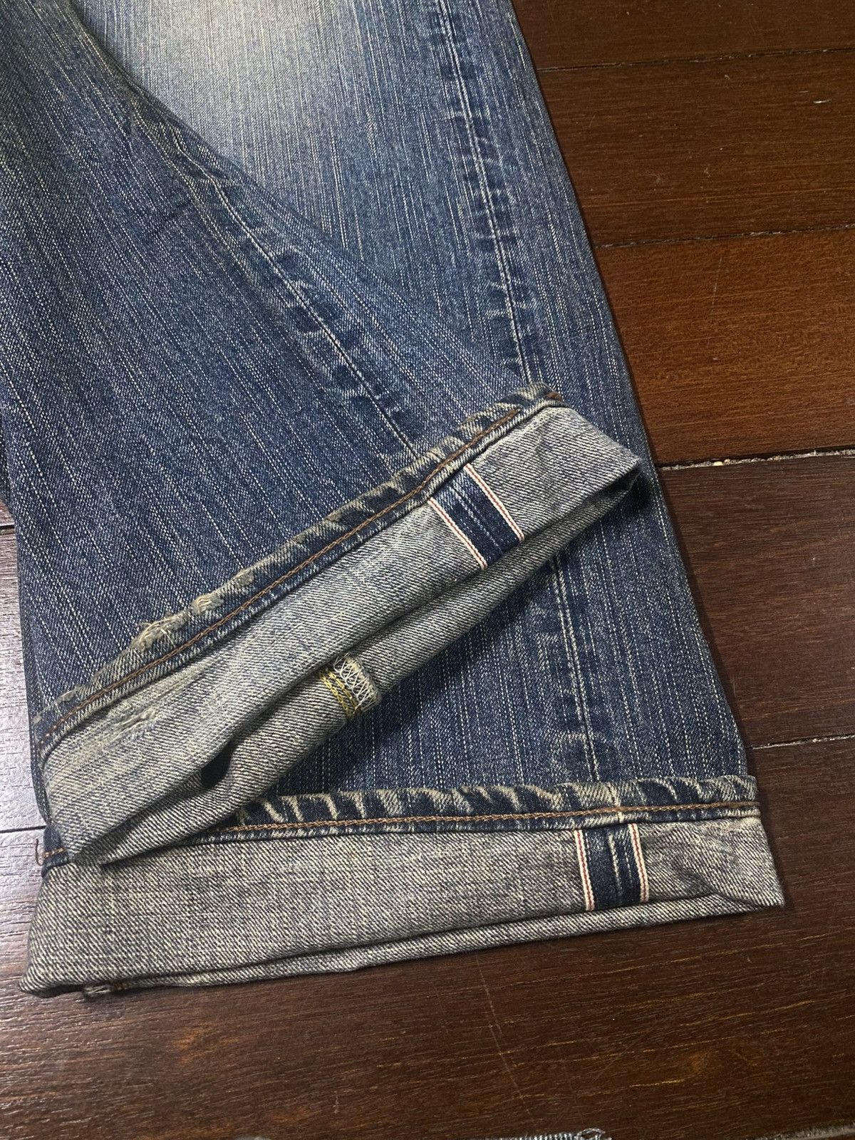 Edwin VINTAGE EDWIN 505z BAGGY SELVEDGE DENIM JEANS slubby faded Size US 37 - 21 Thumbnail