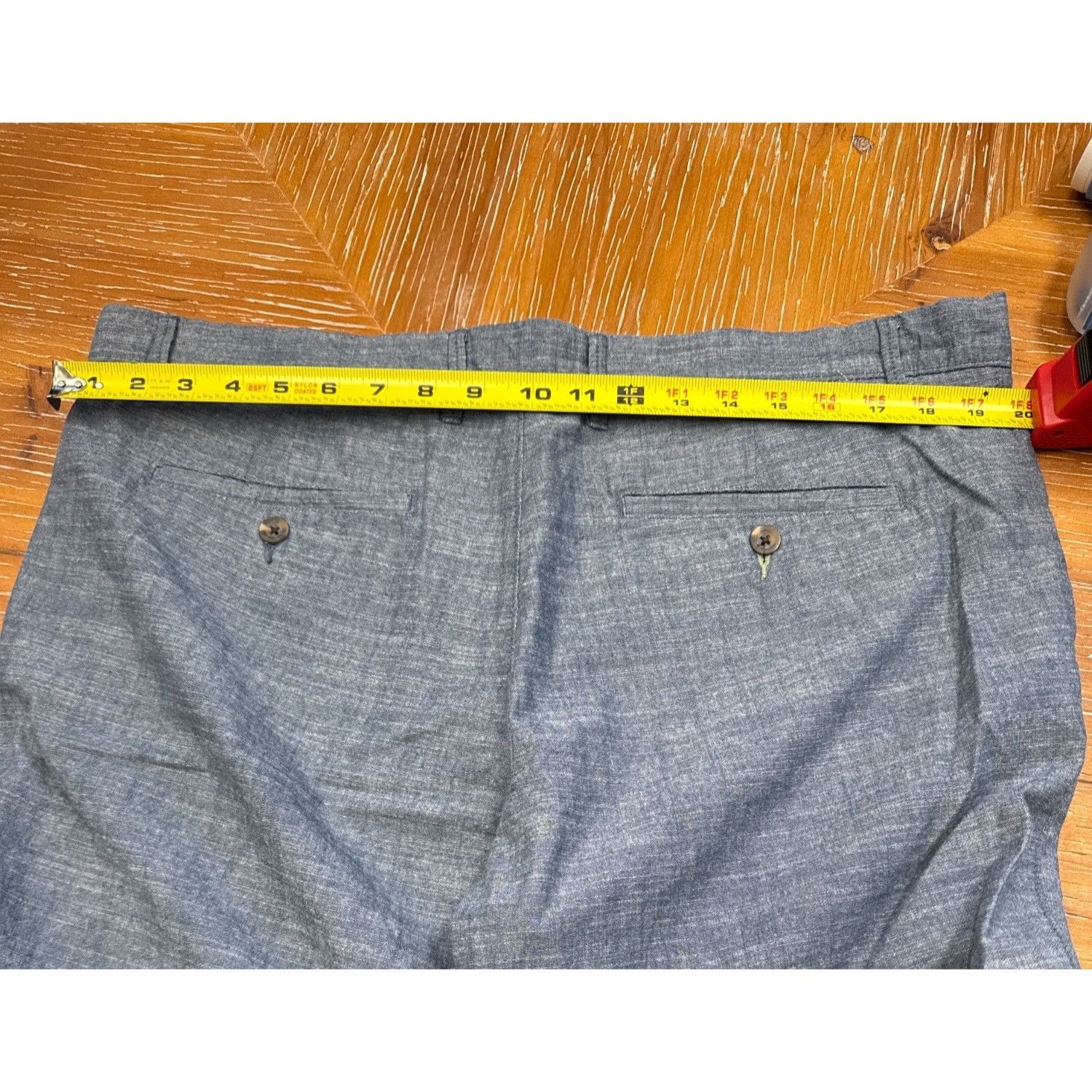 Other Mens Blue Chambray Flat-Front Casual Shorts With Button & Zi Size 26" / US 2 / IT 38 - 8 Thumbnail
