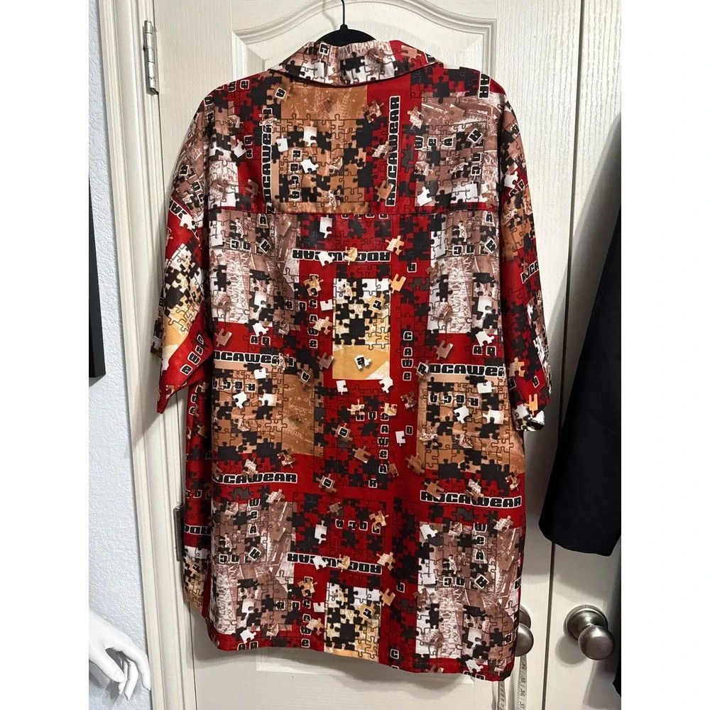 Rocawear Rocawear Y2K Puzzle Graphic Short Sleeve Button Up Shirt Size US XL / EU 56 / 4 - 3 Thumbnail