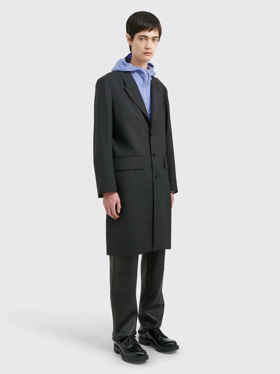 Tres Bien 💚 Très Bien Peak Lapel Coat Virgin Wool Black Check NEW Size US S / EU 44-46 / 1 - 2 Thumbnail