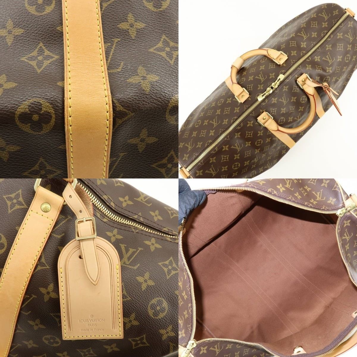 Louis Vuitton Louis Vuitton Monogram Keepall Bandouliere 55 Duffle Bag Size ONE SIZE - 7 Thumbnail