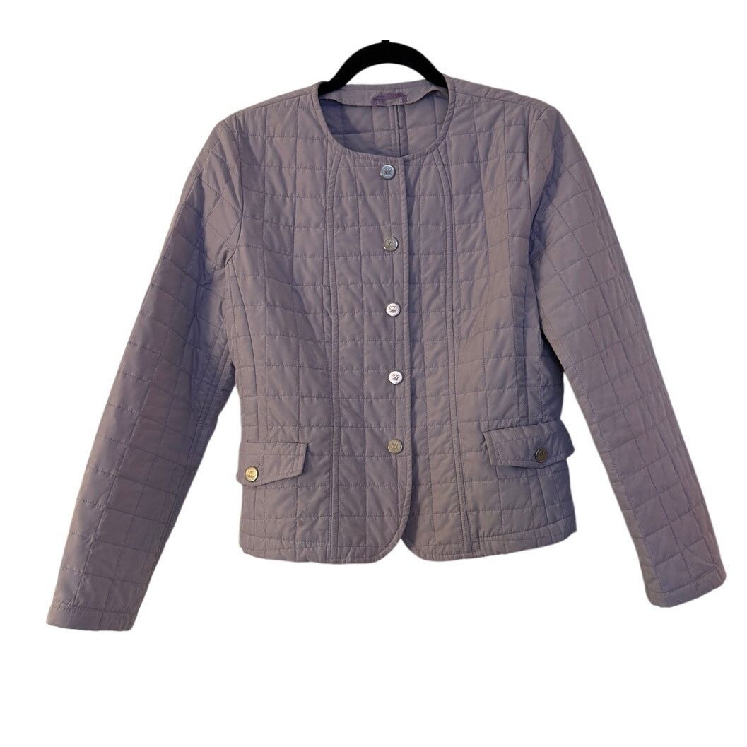 Weekend Max Mara Weekend Max Mara Light Indigo Quilted Cupro Jacket Size M / US 6-8 / IT 42-44 - 1 Thumbnail
