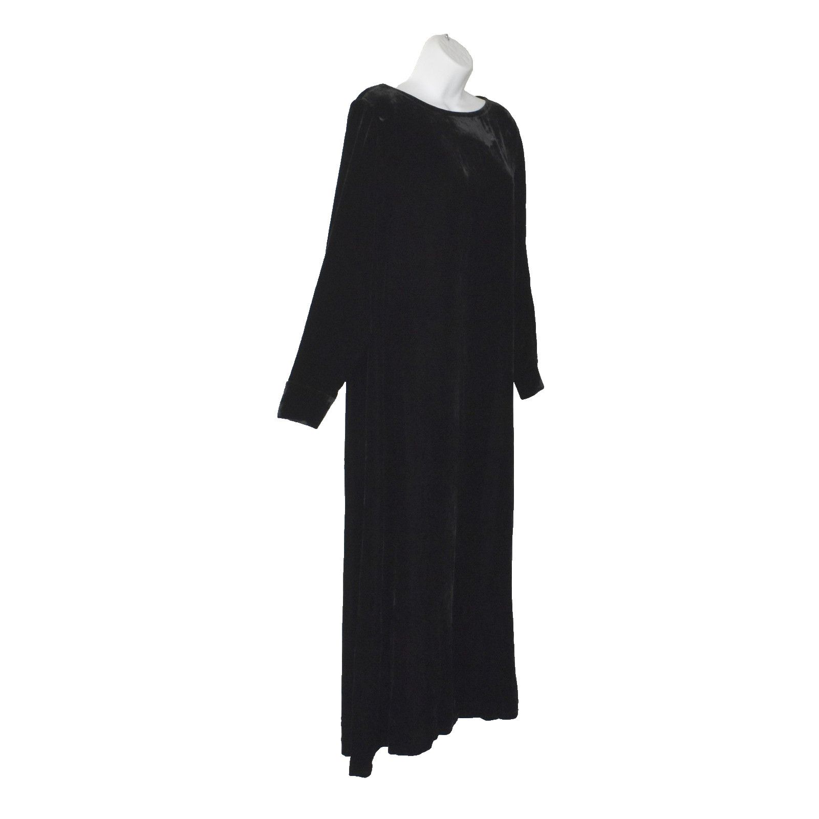 Eileen Fisher EILEEN FISHER Black Full Length Velvet Dress Size S $398 Size S / US 4 / IT 40 - 2 Thumbnail
