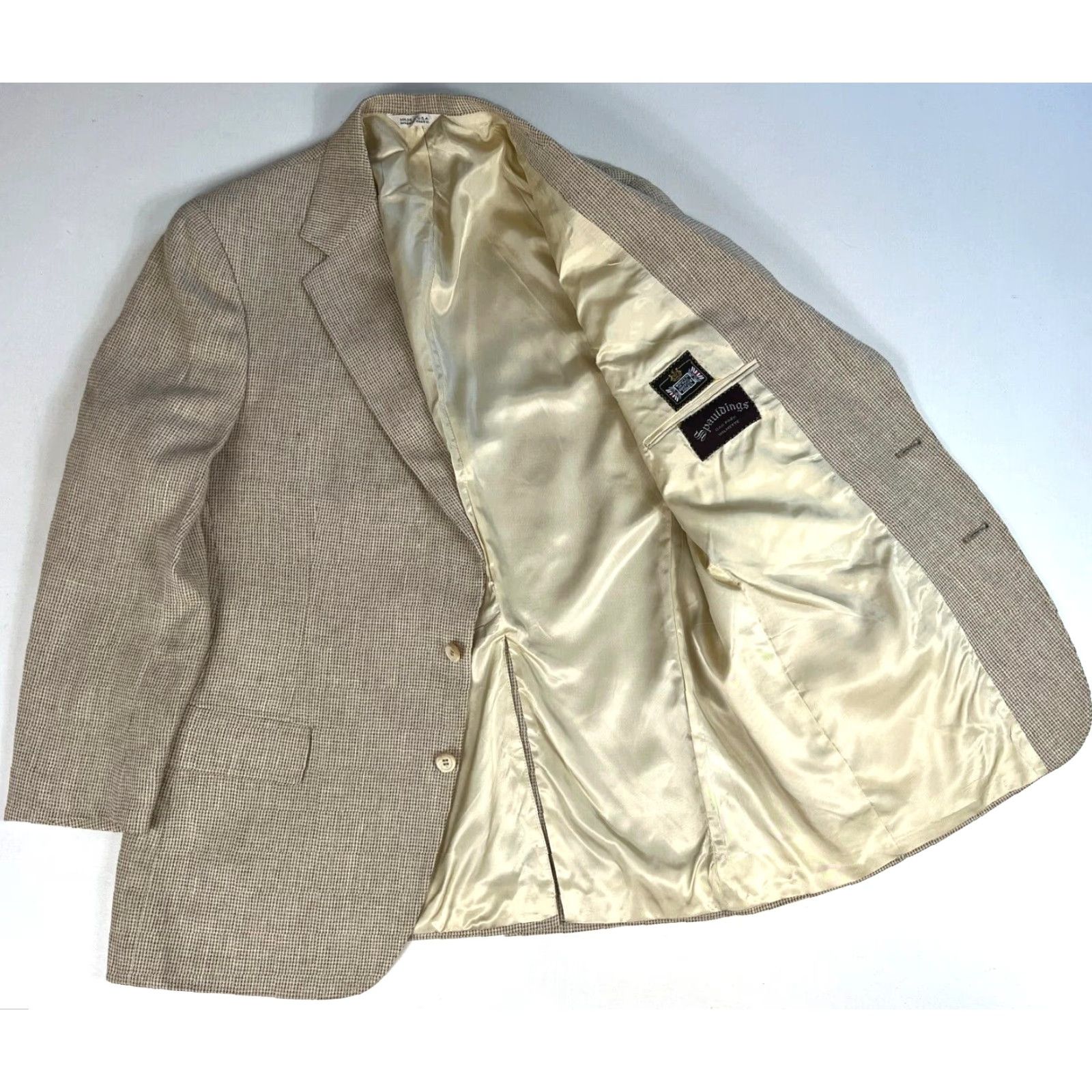 Ralph Lauren VINTAGE Ralph Lauren Polo University Club Blazer Jacket Men Wool Tweed 42 Beige 90s Classic Designer Size US XL / EU 56 / 4 - 3 Thumbnail
