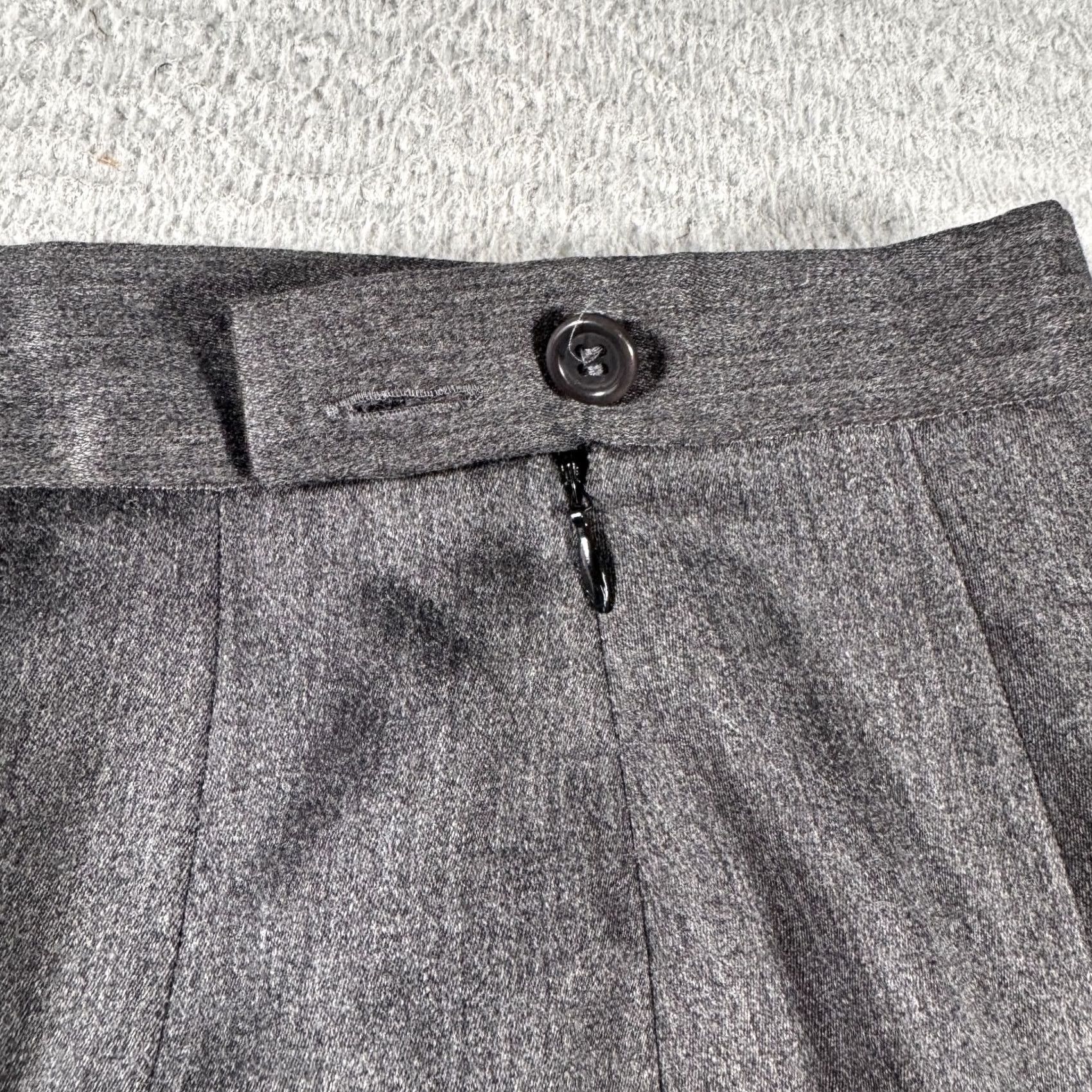 Escada VINTAGE ESCADA A-Line Skirt Womens 34 Gray Wool Knee Length Office Split Hem Office Wear Size 24" / US 00 / IT 34 - 3 Thumbnail