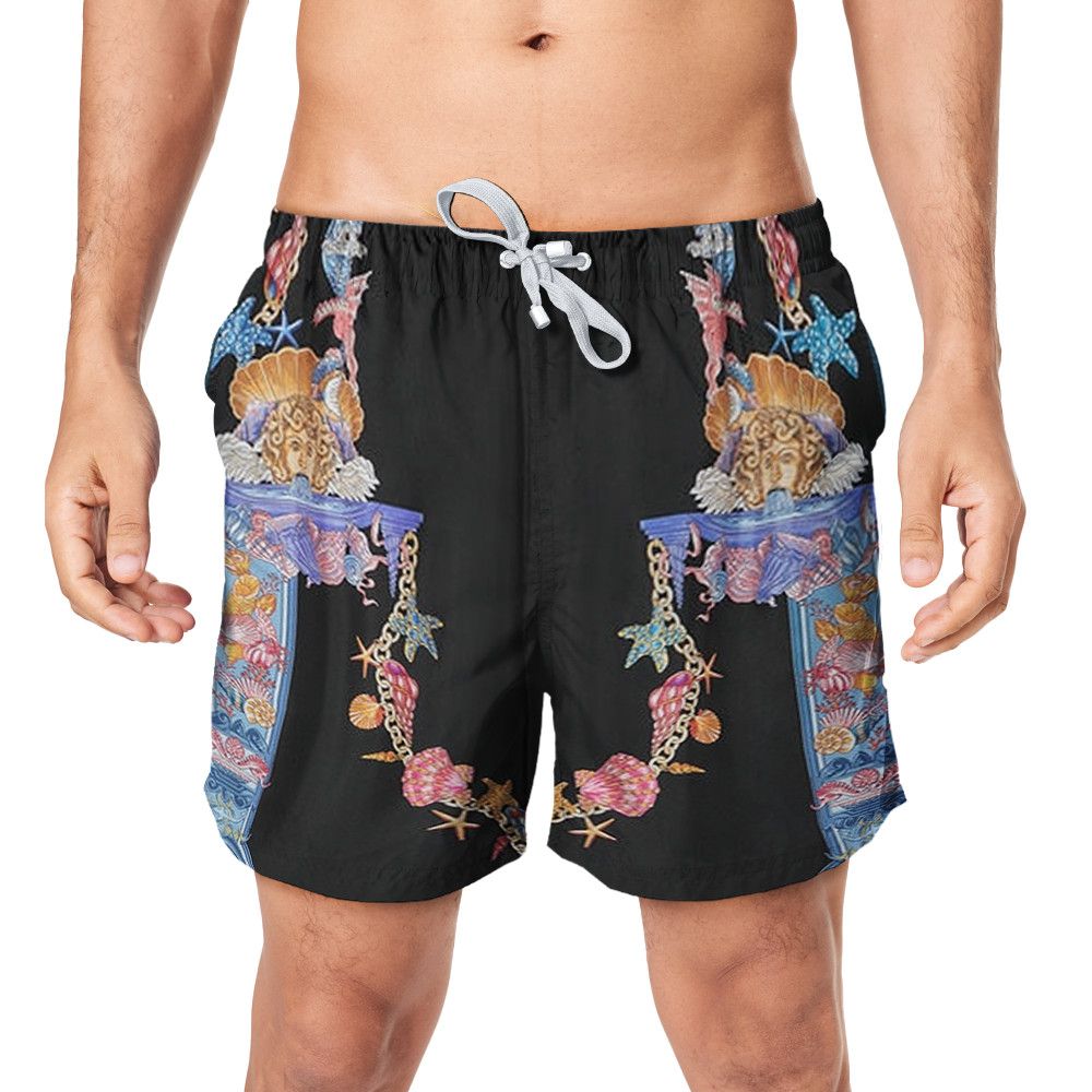 Designer Coral Theatre Shorts – Bold Summer Shorts for Men Size US 35 - 1 Thumbnail