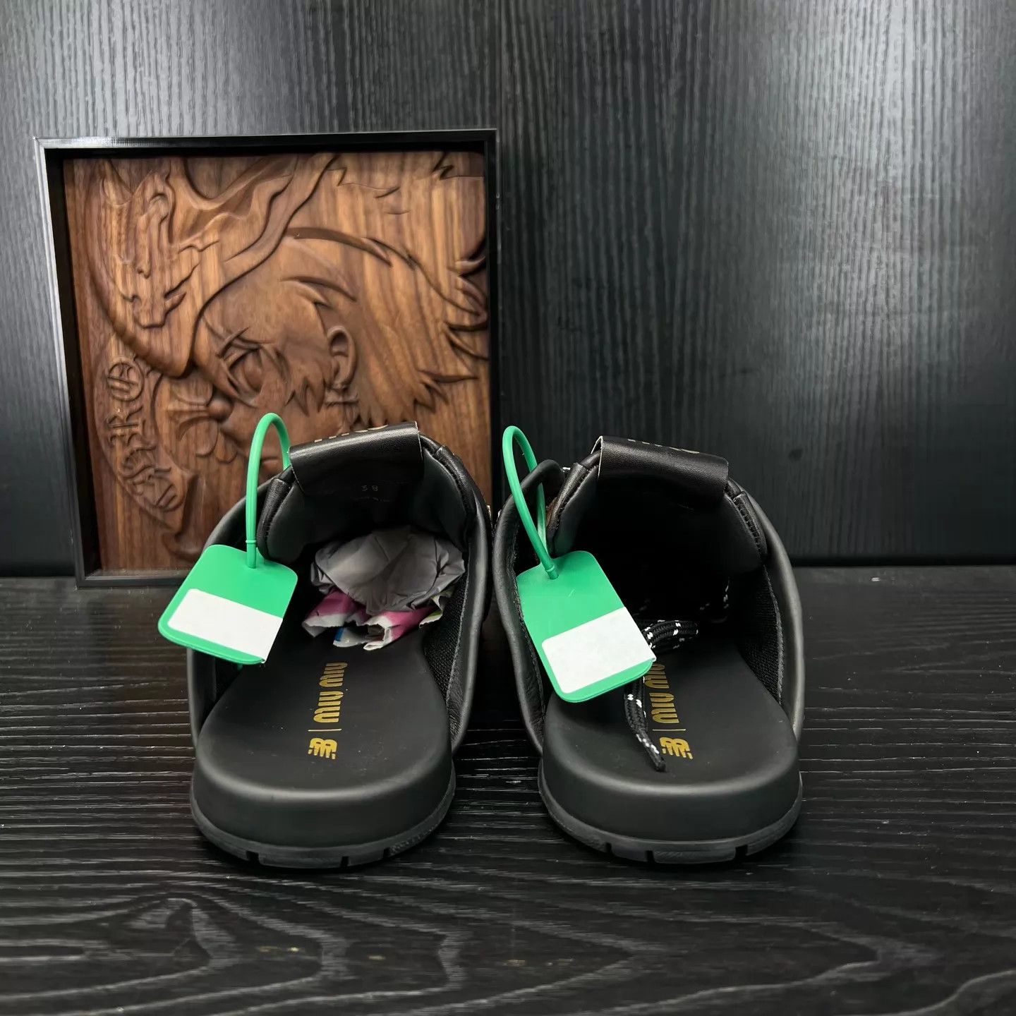 Miu Miu MIU MIU nb530 Black Slides 38 Size US 7.5 / IT 37.5 - 5 Thumbnail