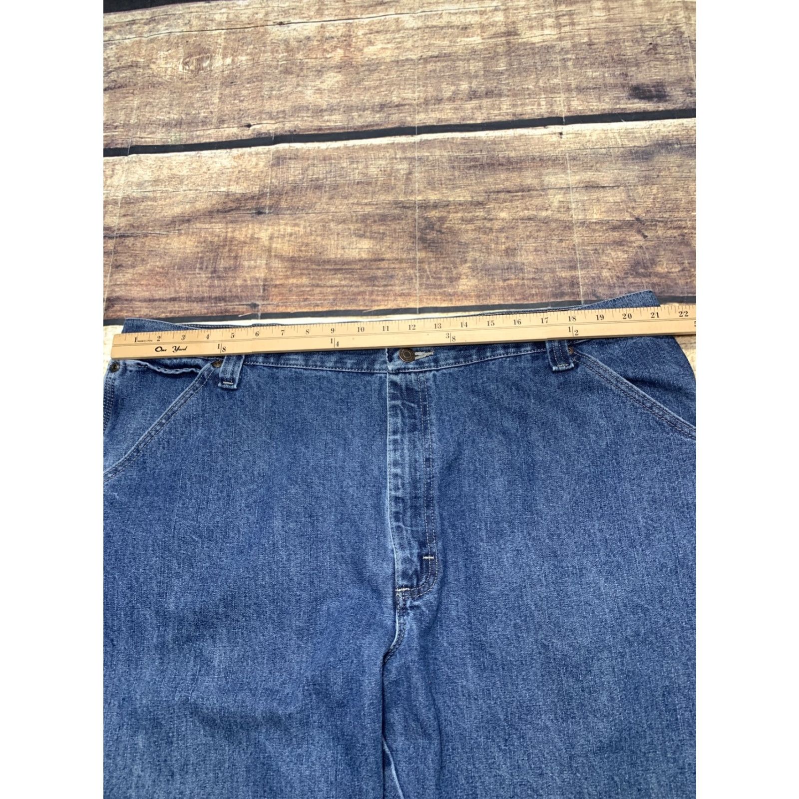 Wrangler VINTAGE Wrangler Carpenter Jeans Men 42x30 Work Pants Wrangler Denim Blue 40 30 Belt Loops Pockets Regular Rise Mid 10-12 In Mens Size US 42 / EU 58 - 5 Thumbnail