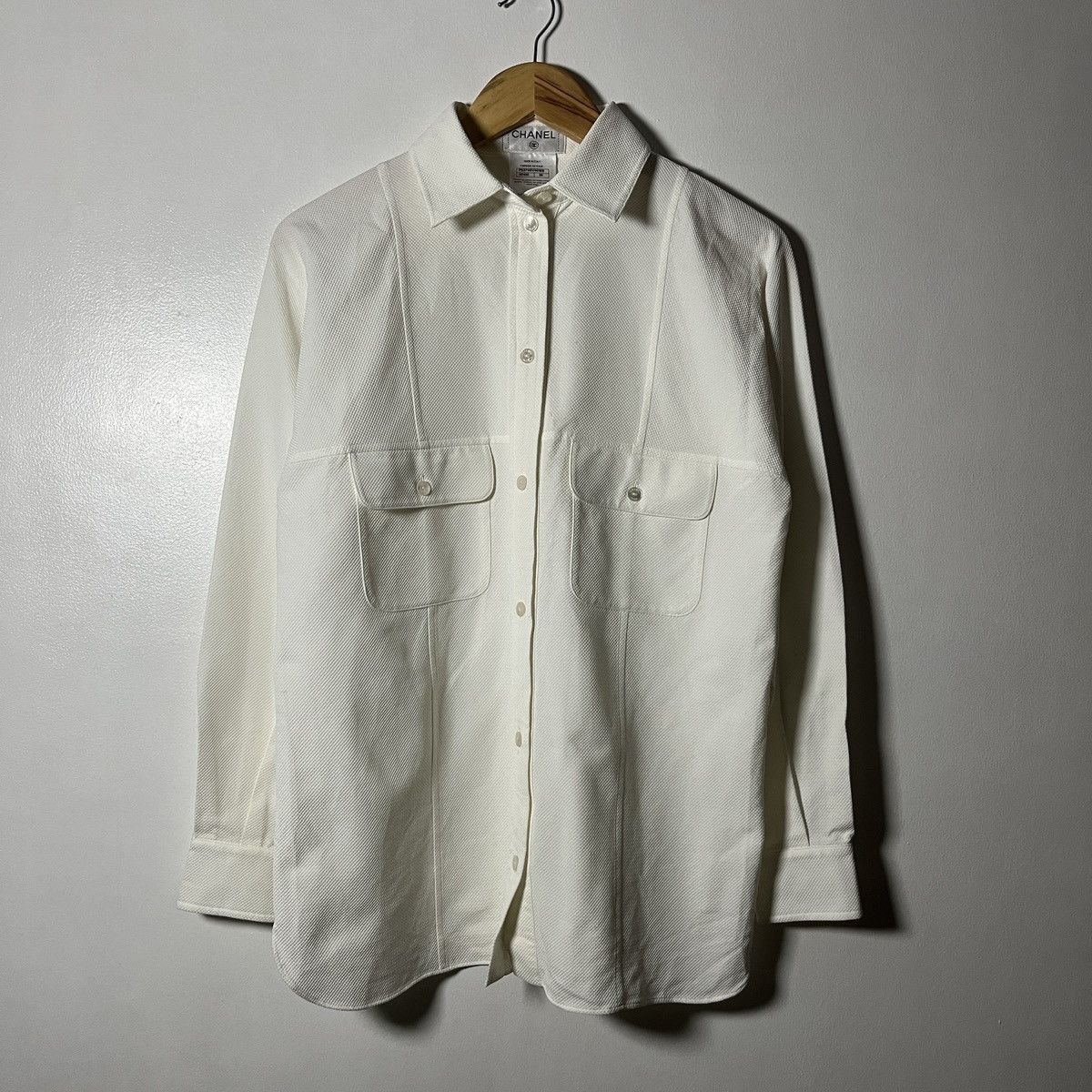 Chanel Cruise 2016 White Jacquard Shirt