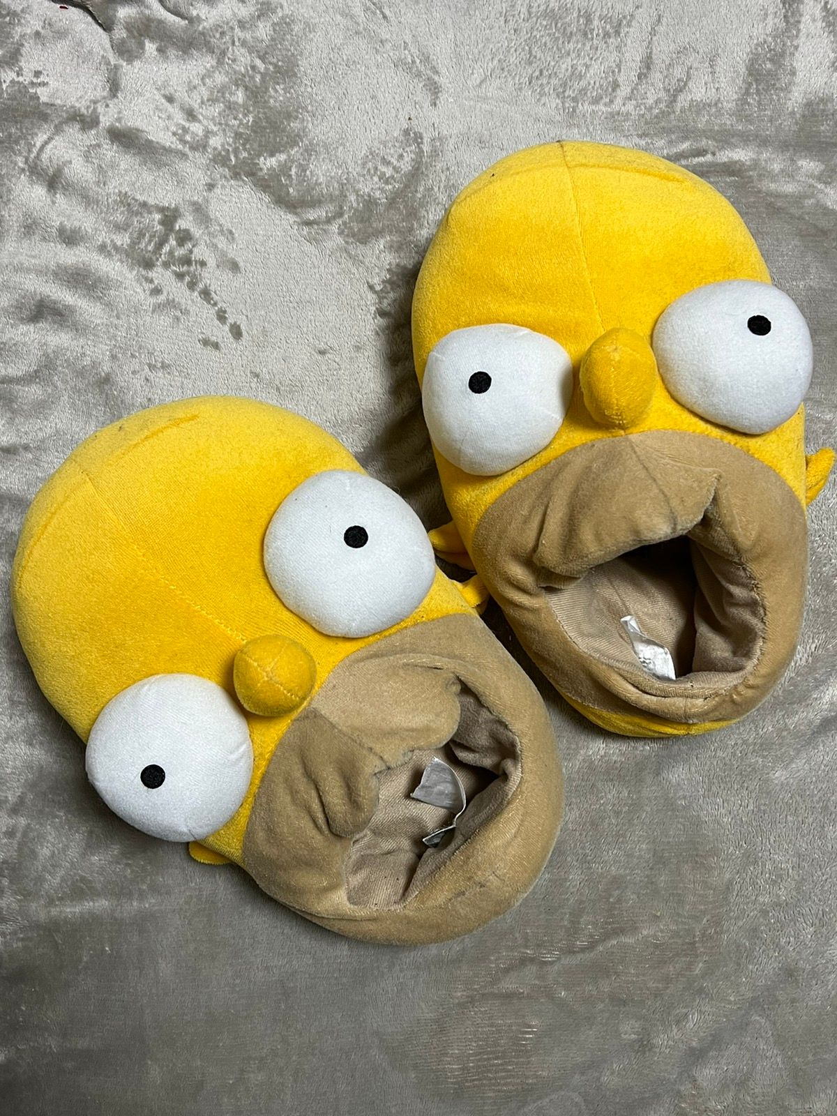 Pre-owned Cartoon Network X The Simpsons Crazy Homer Vtg 2000s Simpsons Home Slippers Big Head In Yellow